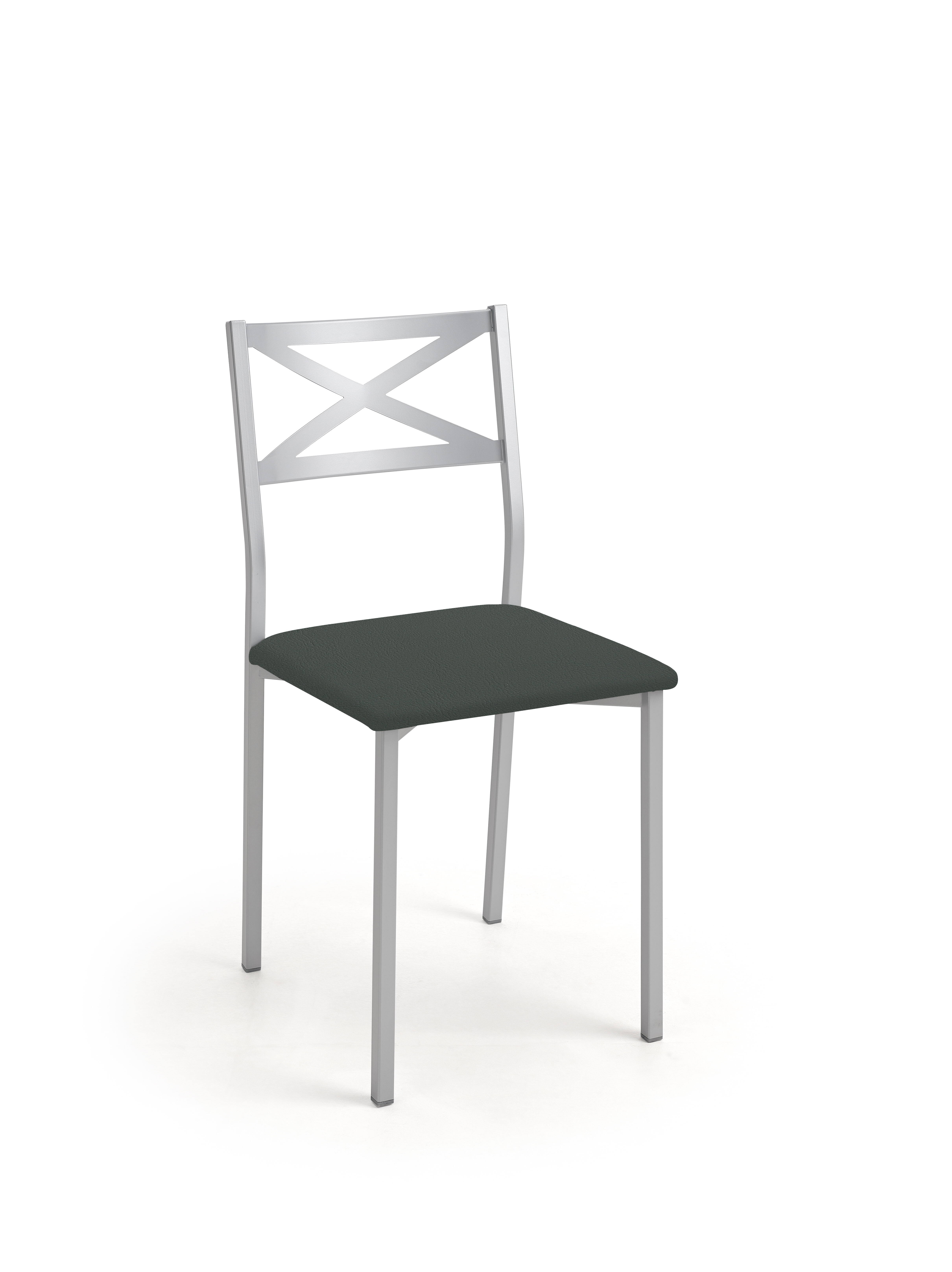 Silla de cocina bárbara aluminio silver grafito 38x86x47cm