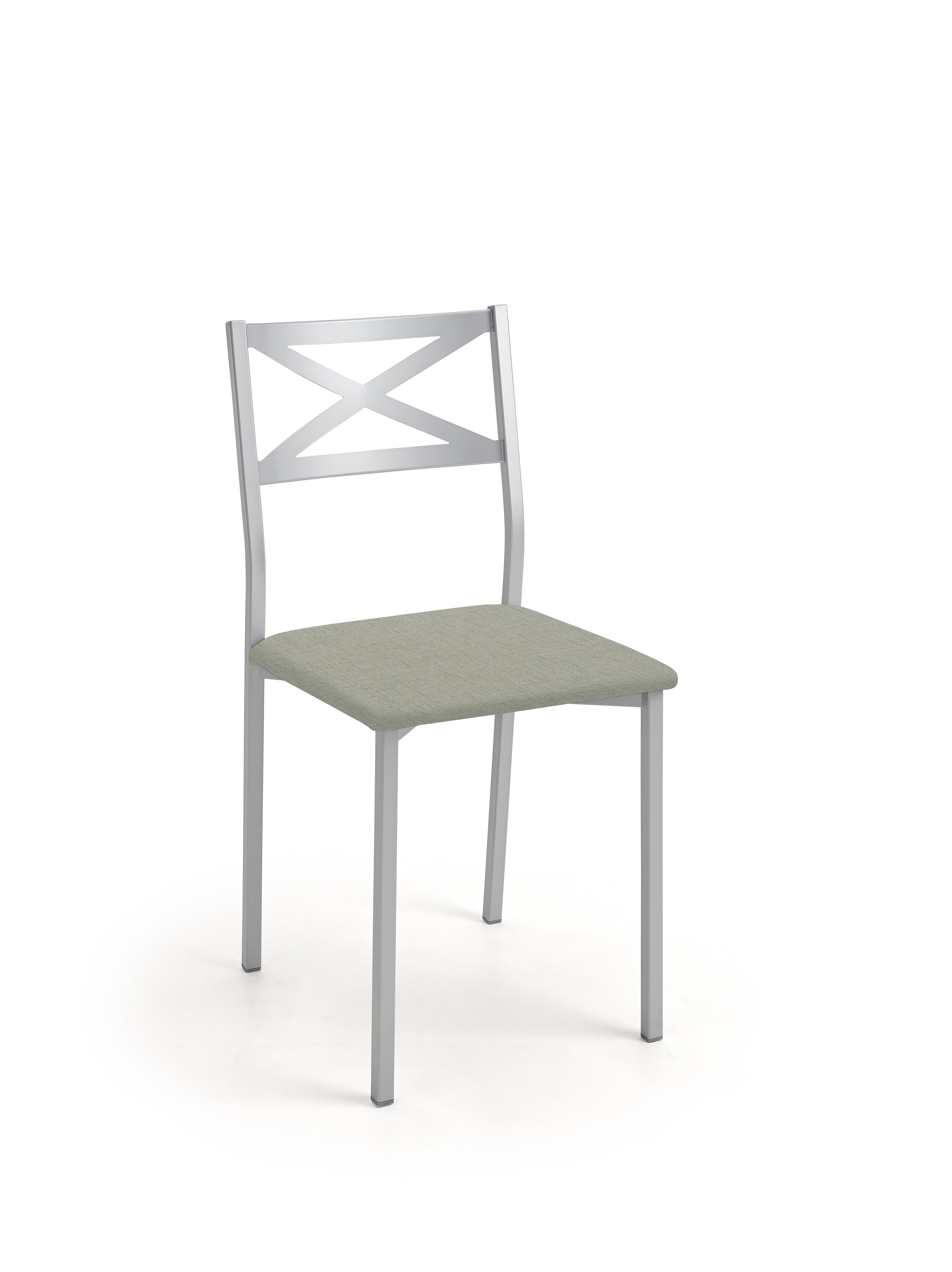 Silla de cocina bárbara aluminio plata 38x86x47cm