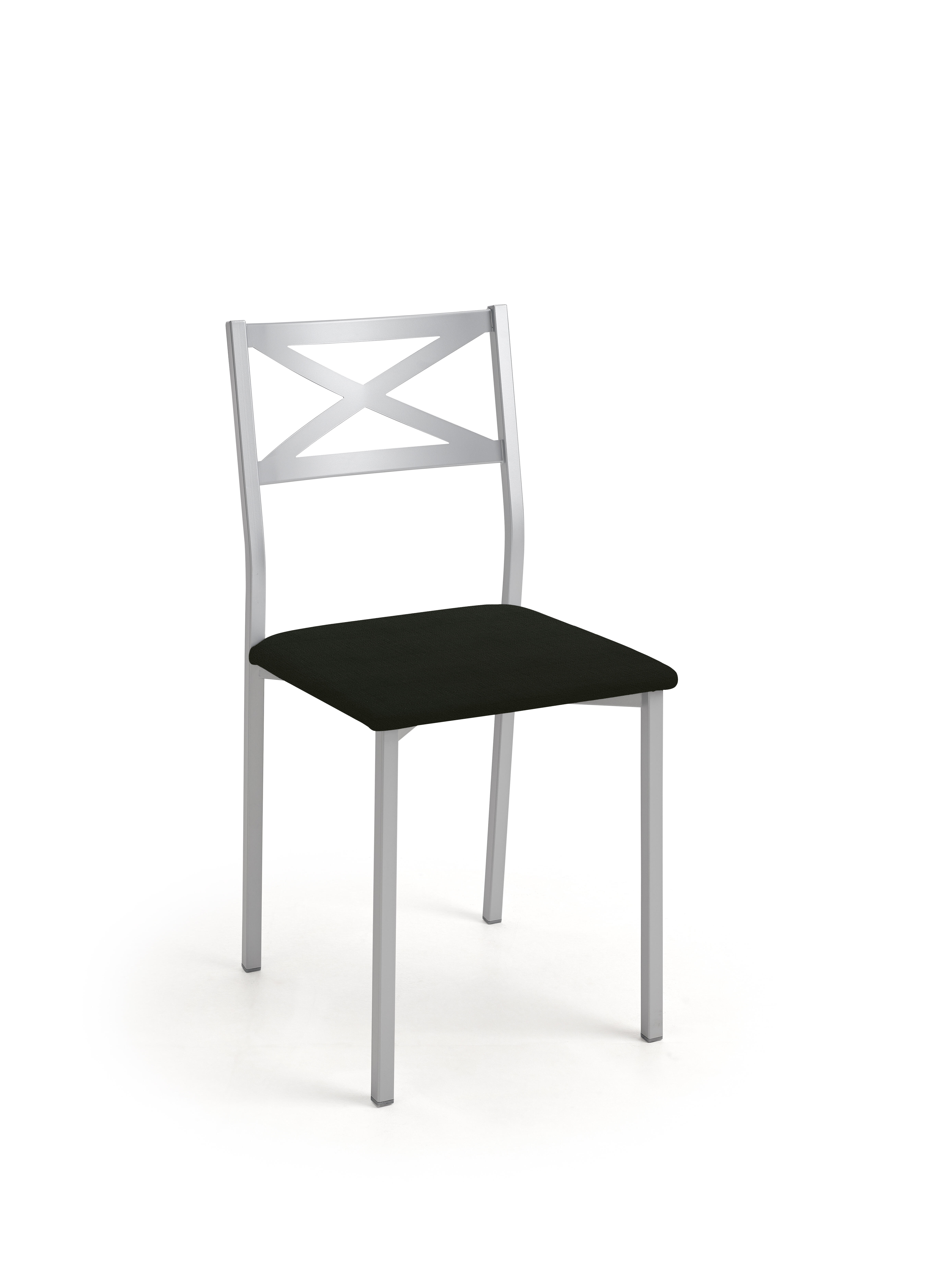 Silla de cocina bárbara aluminio negro 38x86x47cm