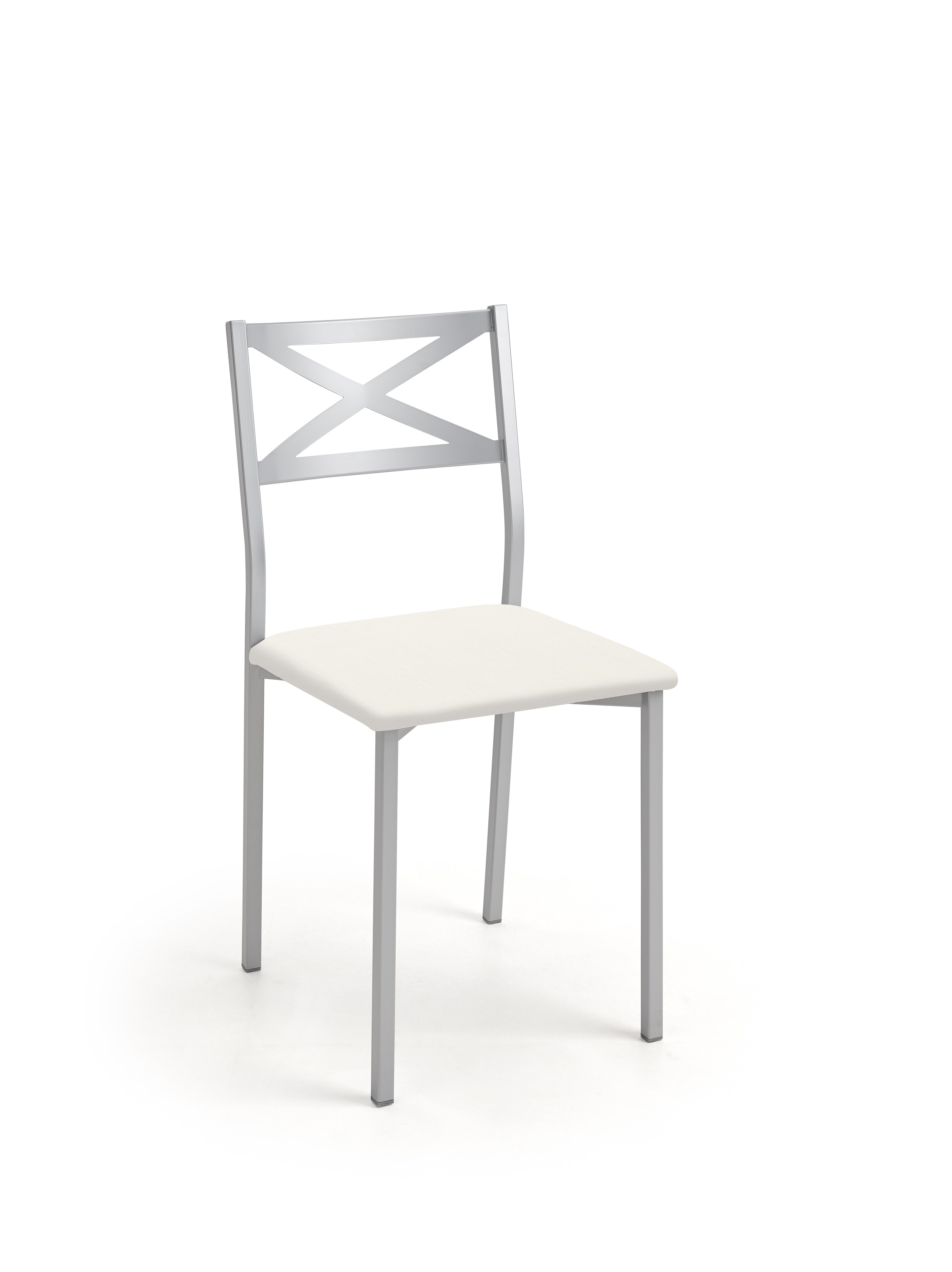 Silla de cocina bárbara aluminio blanco 38x86x47cm