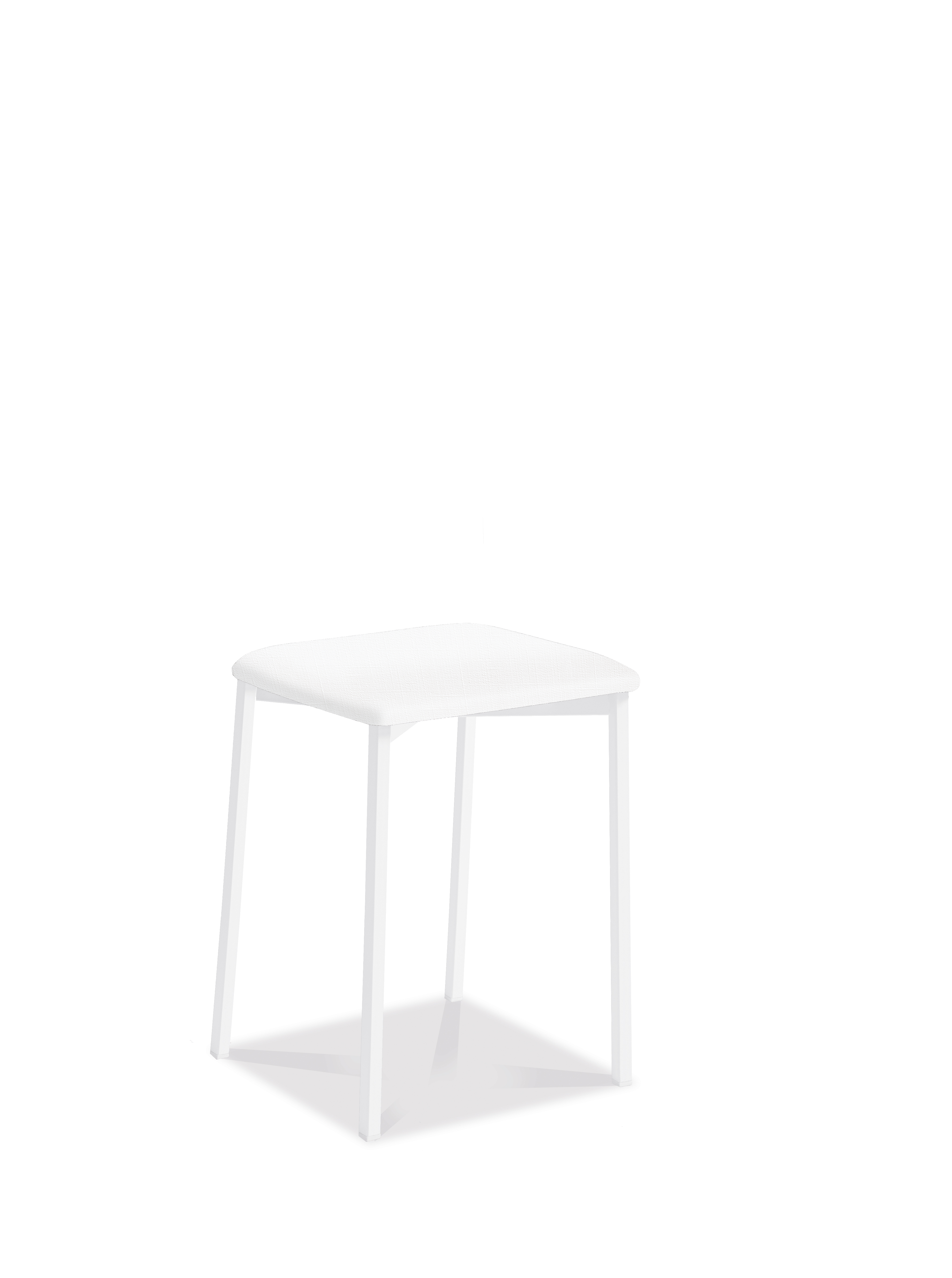 Taburete bajo de cocina kelsa armazón blanco asiento michigan blanco
