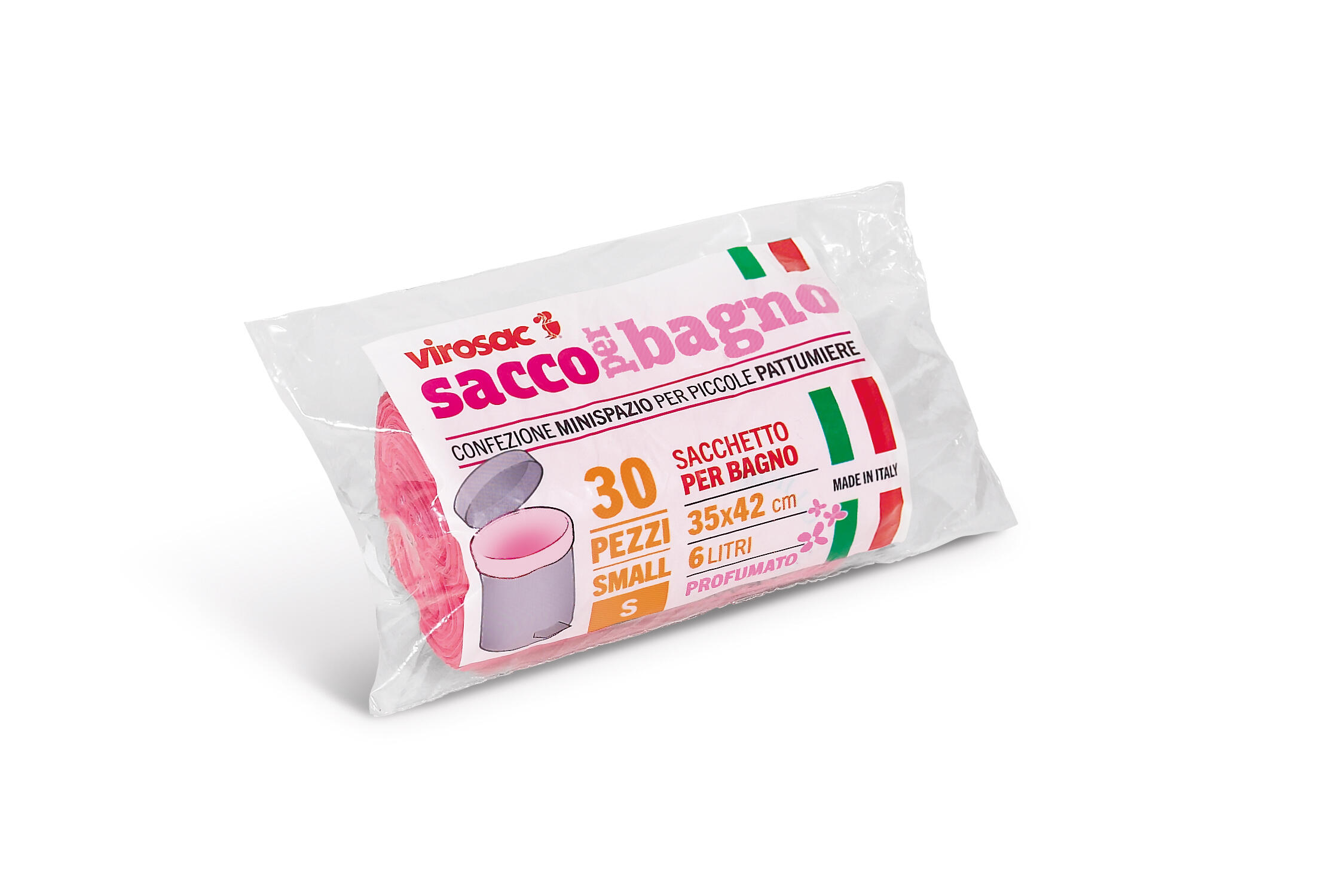 Sacchi spazzatura Sacchetti per bagno L 35 x H 42 cm L rosa 30