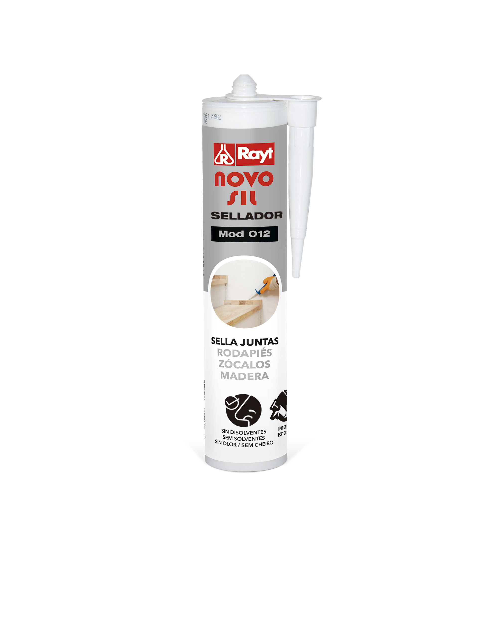 Selante para rodapés Novosil rodapés branco 300 ml - 3