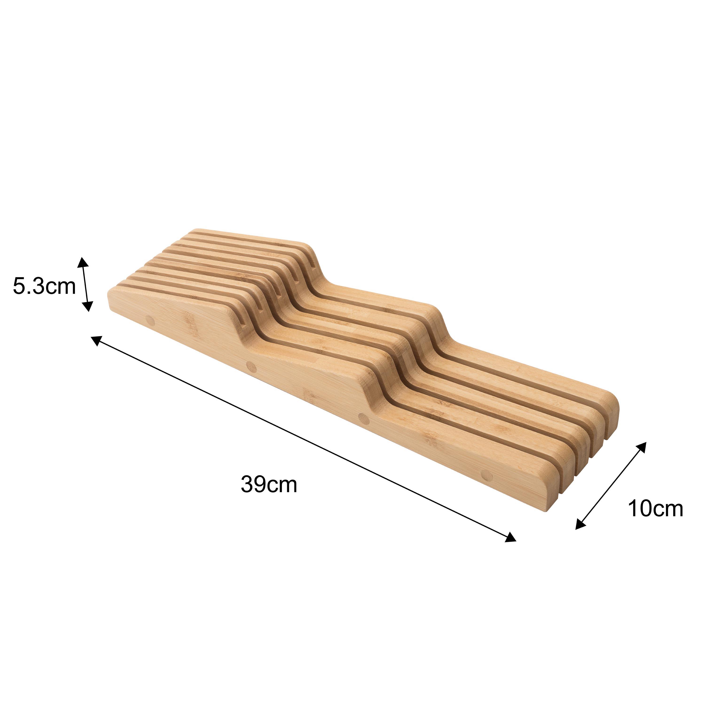 Support couteaux en bambou DELINIA pour tiroir - 5
