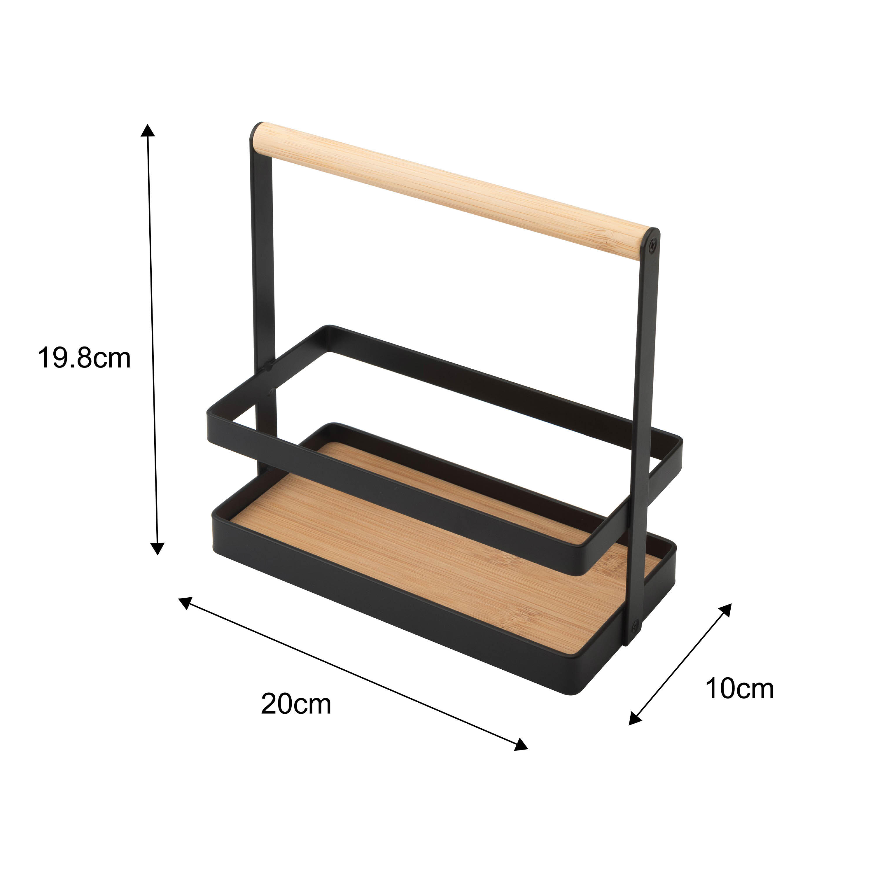 Cesto de bambu e metal preto para especiarias 19,8X10X20 cm Delinia Casual - 6