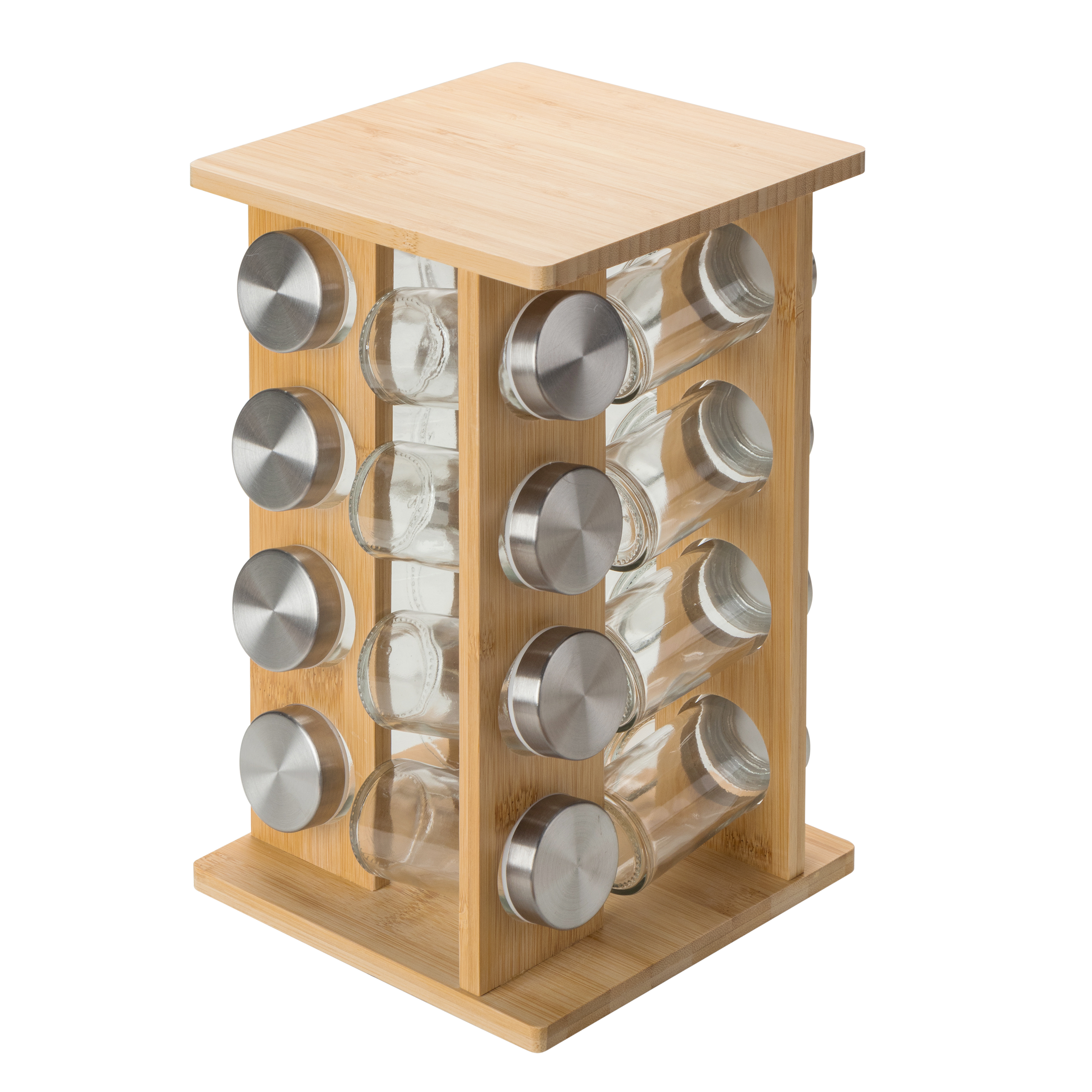 Obrotowy stojak na przyprawy z 16 szklanymi słoiczkami Delinia