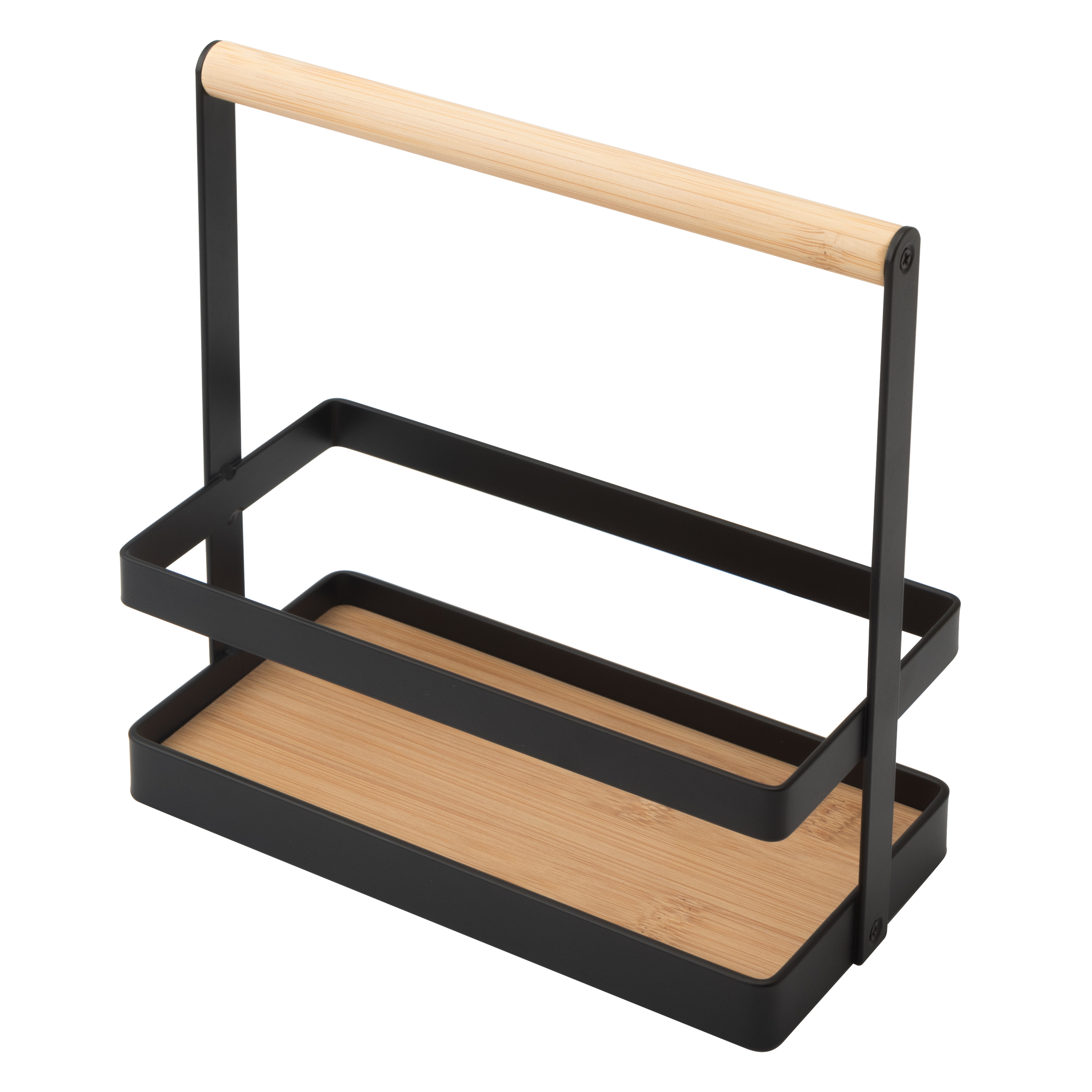 Stojak na przyprawy czarny/bambus Delinia