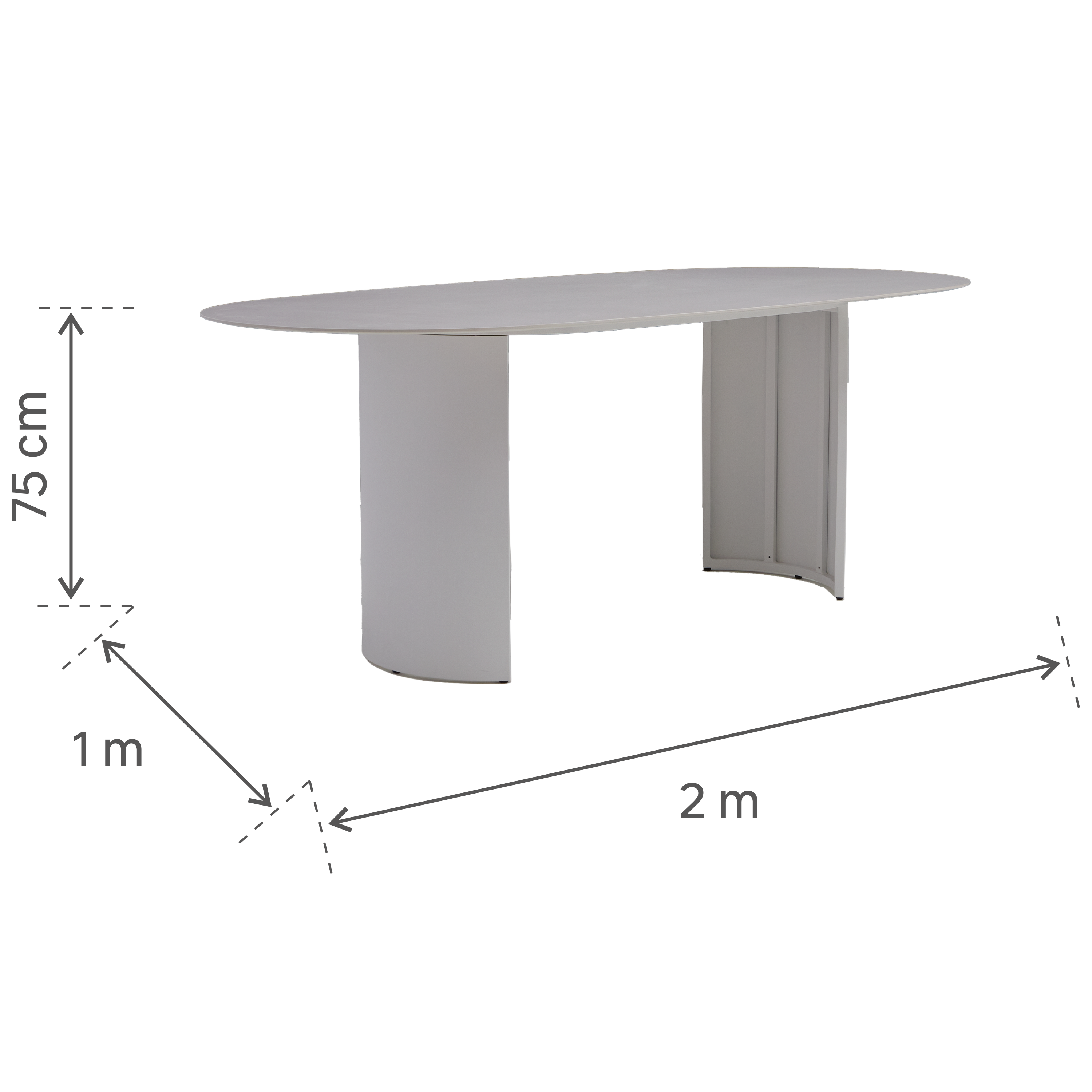Table repas ovale ovale 6 personnes Neptune NATERIAL - 5
