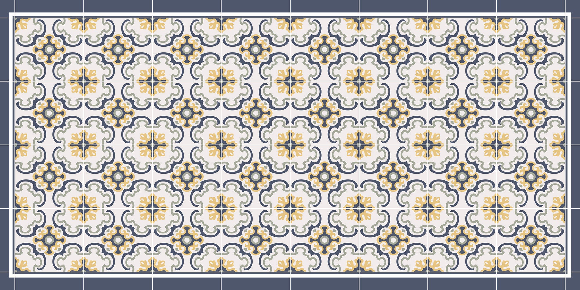 Alfombra pie de cama exterior/interior pvc tejido plano base antideslizante viseu multicolor 60x120cm