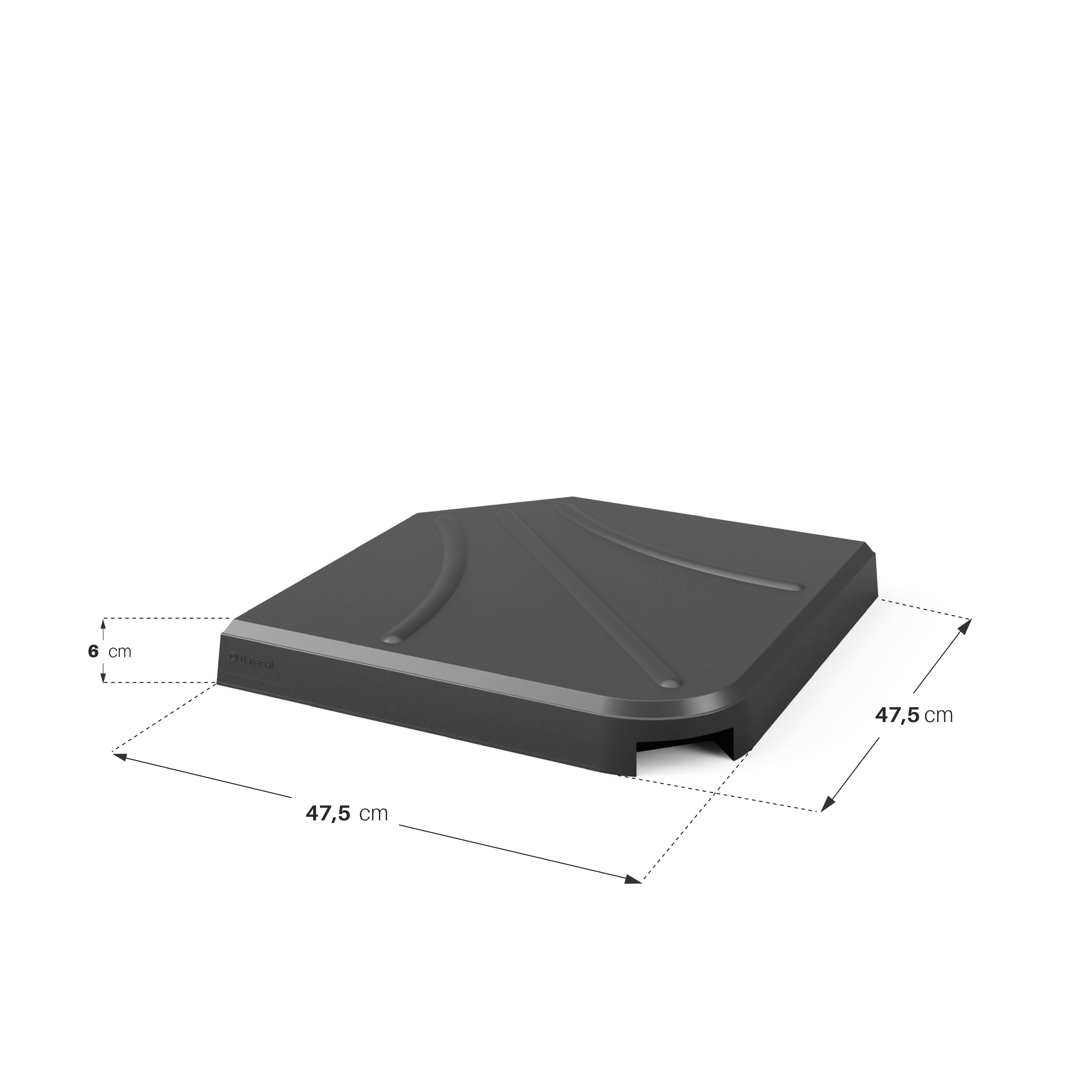 Base para chapéu-sol 1/4 25 kg 48x48 cm antracite Naterial - 8
