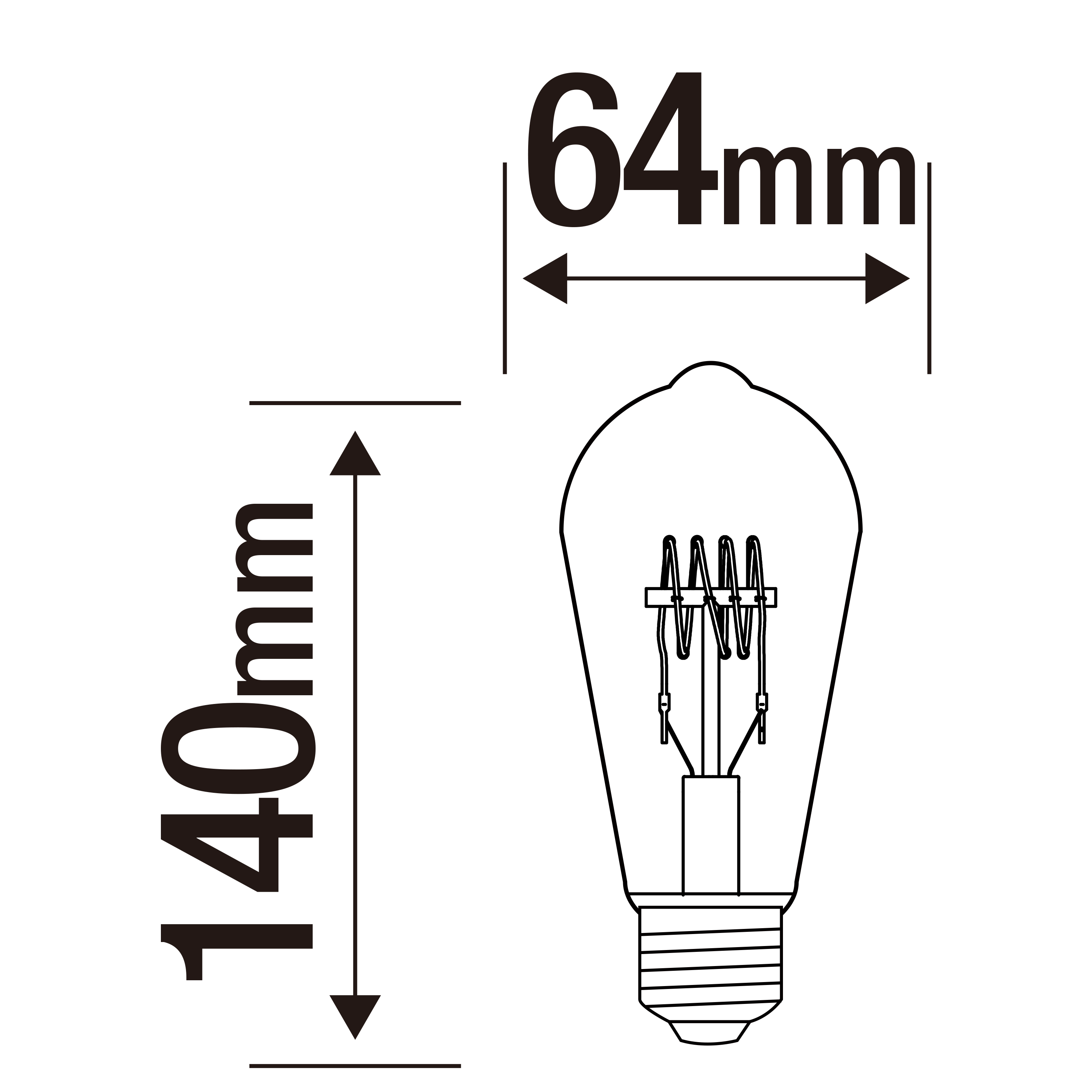 Lâmpada LED filamentos ST64 E27 400LM 2200K Lexman - 4