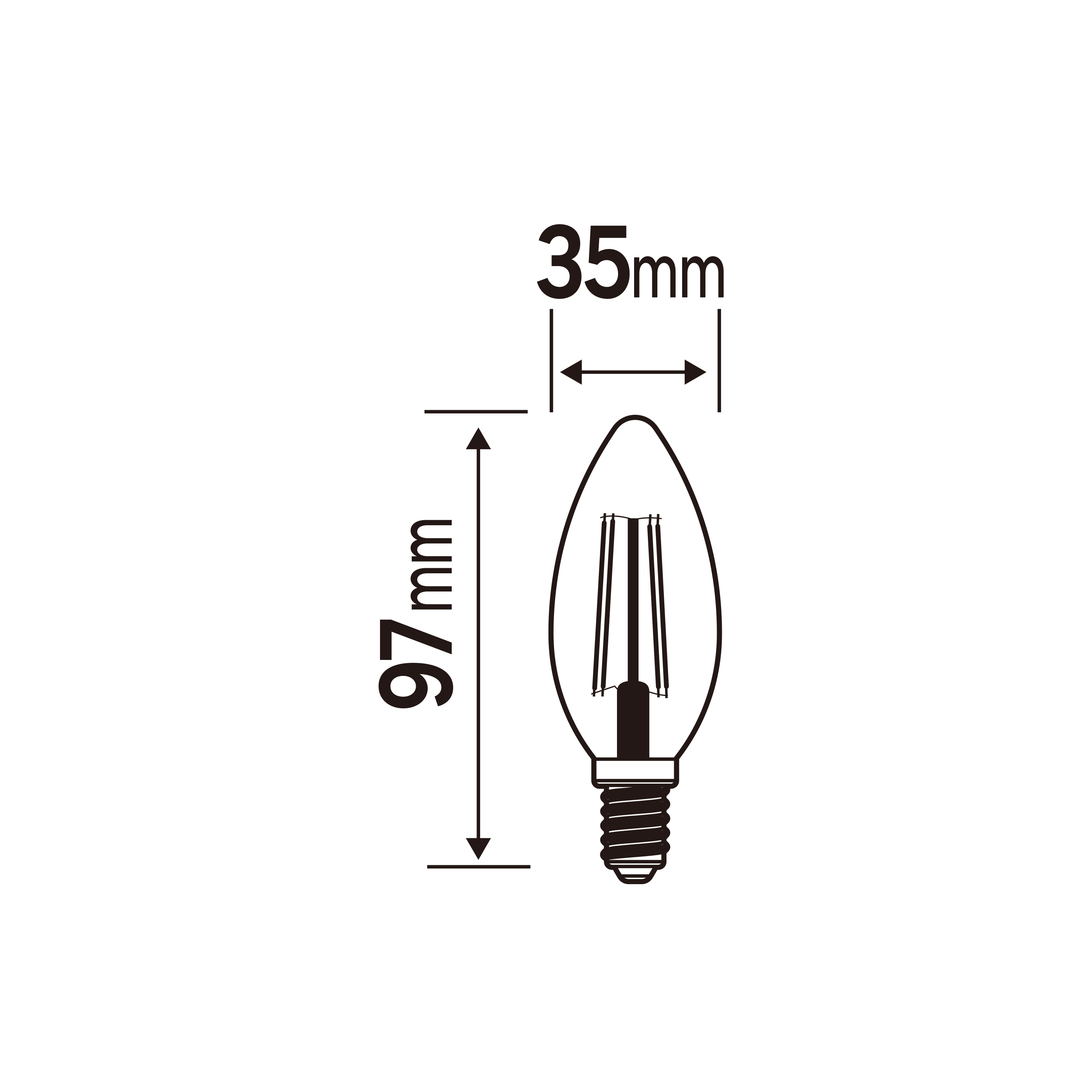 Lâmpada LED filamentos C35 E14 470LM 2000K Lexman - 6