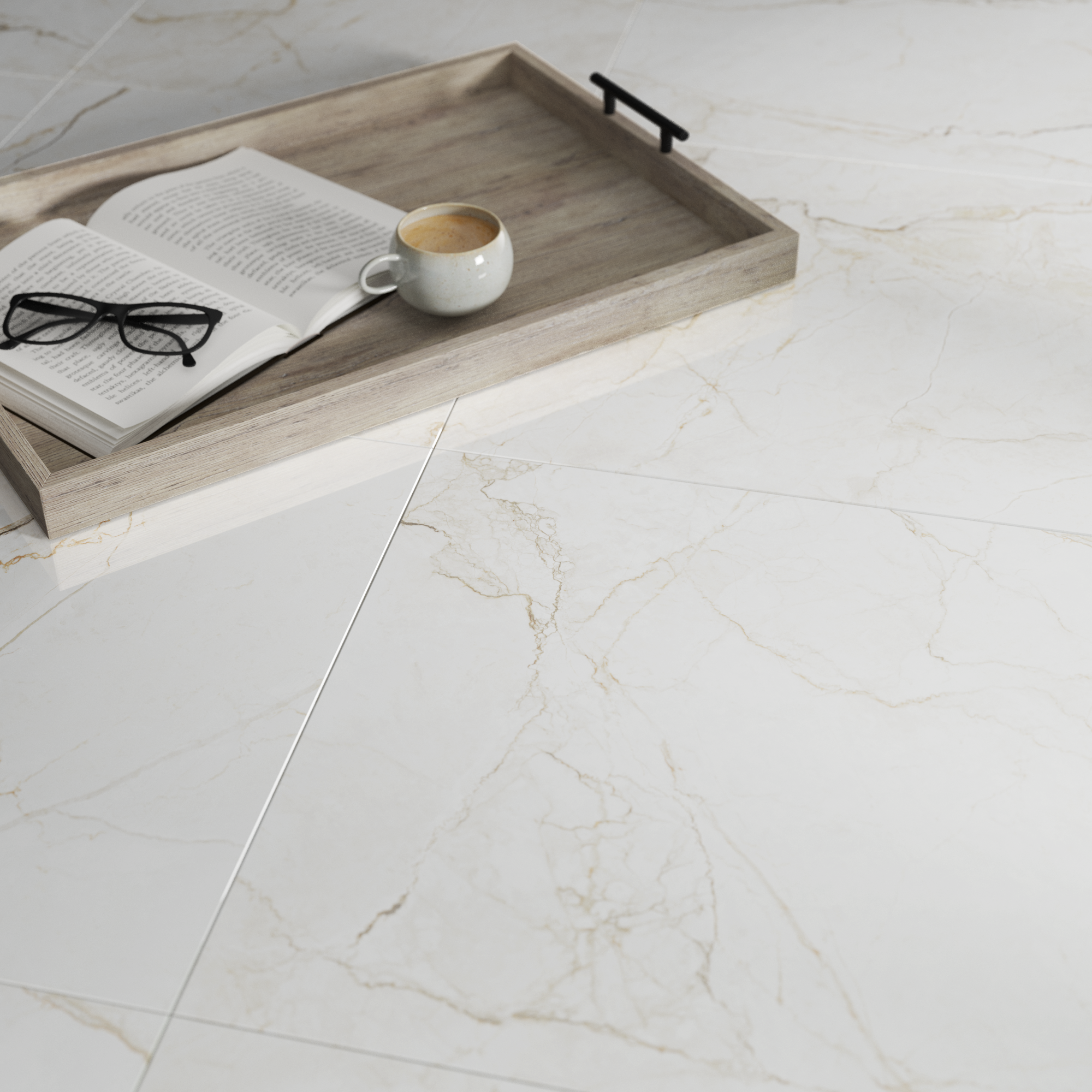 Suelo/azulejo porcelánico efecto mármol blush white 60x60 cm artens