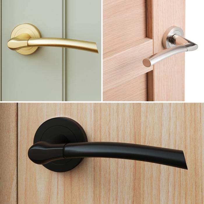 Poignée de porte Eina en finition laiton, nickel ou noire