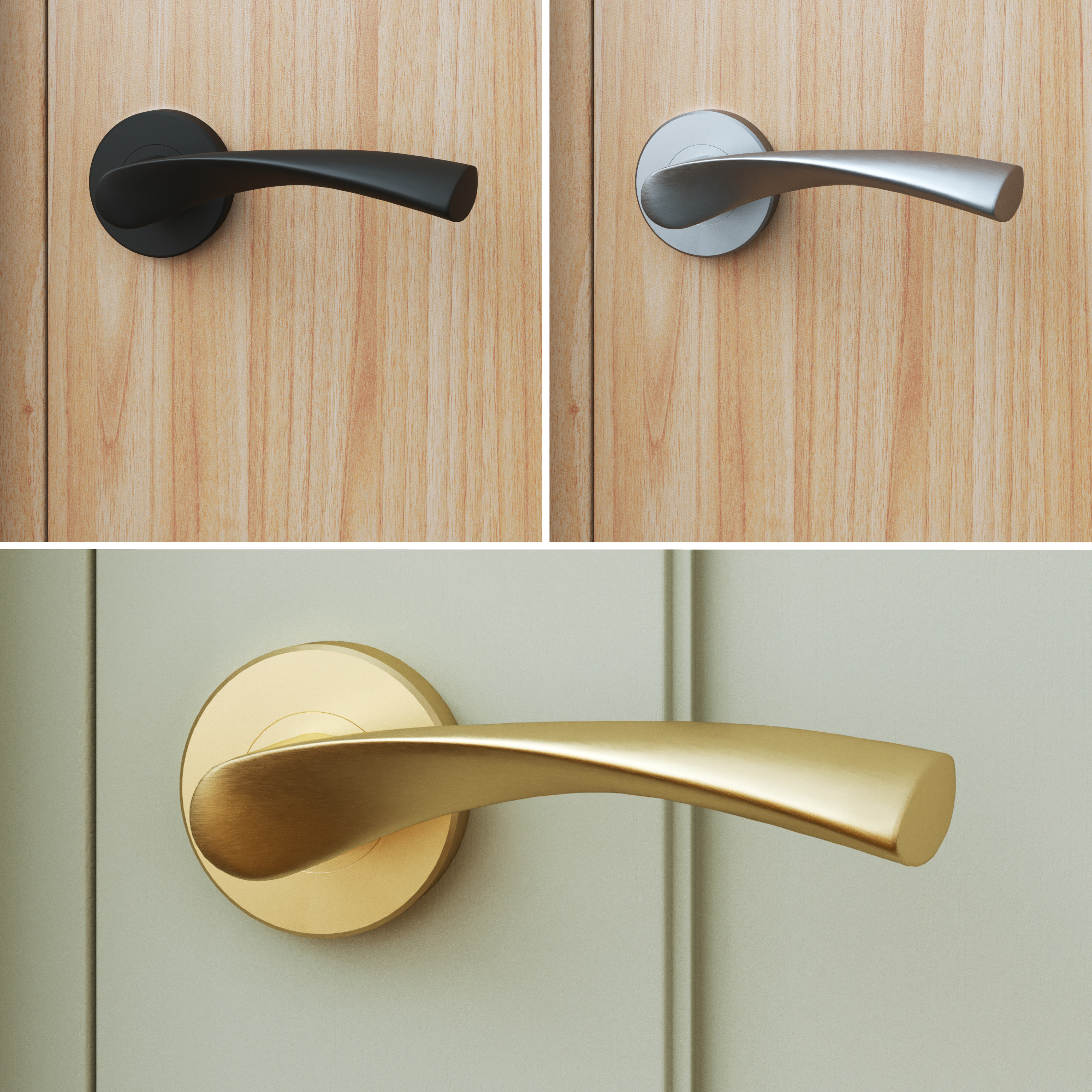 2 poignées sur rosace avec rosace conda et déconda INSPIRE AROSA noir mat A1 Leroy Merlin