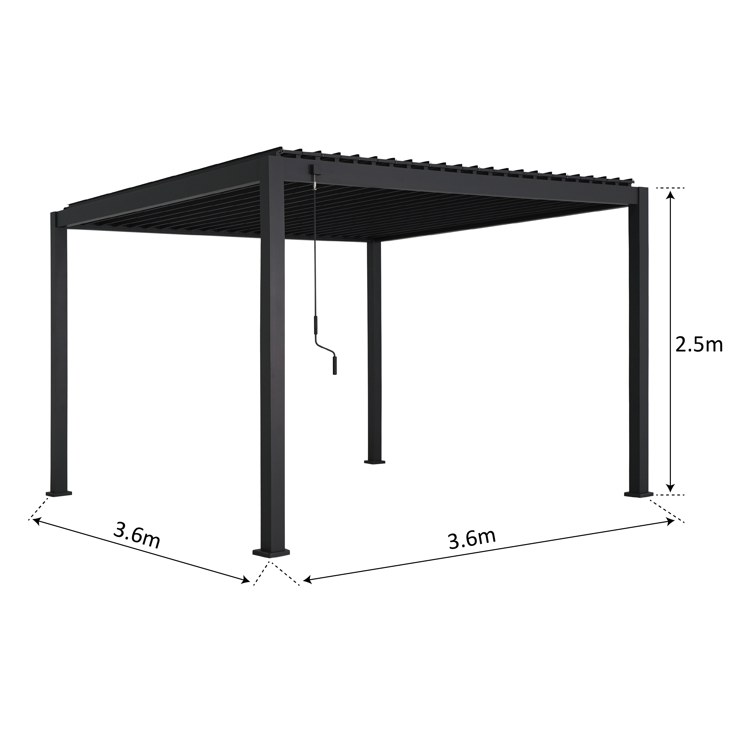 Pergola in alluminio grigio scuro 4 x 4 m - Modus NATERIAL - 2