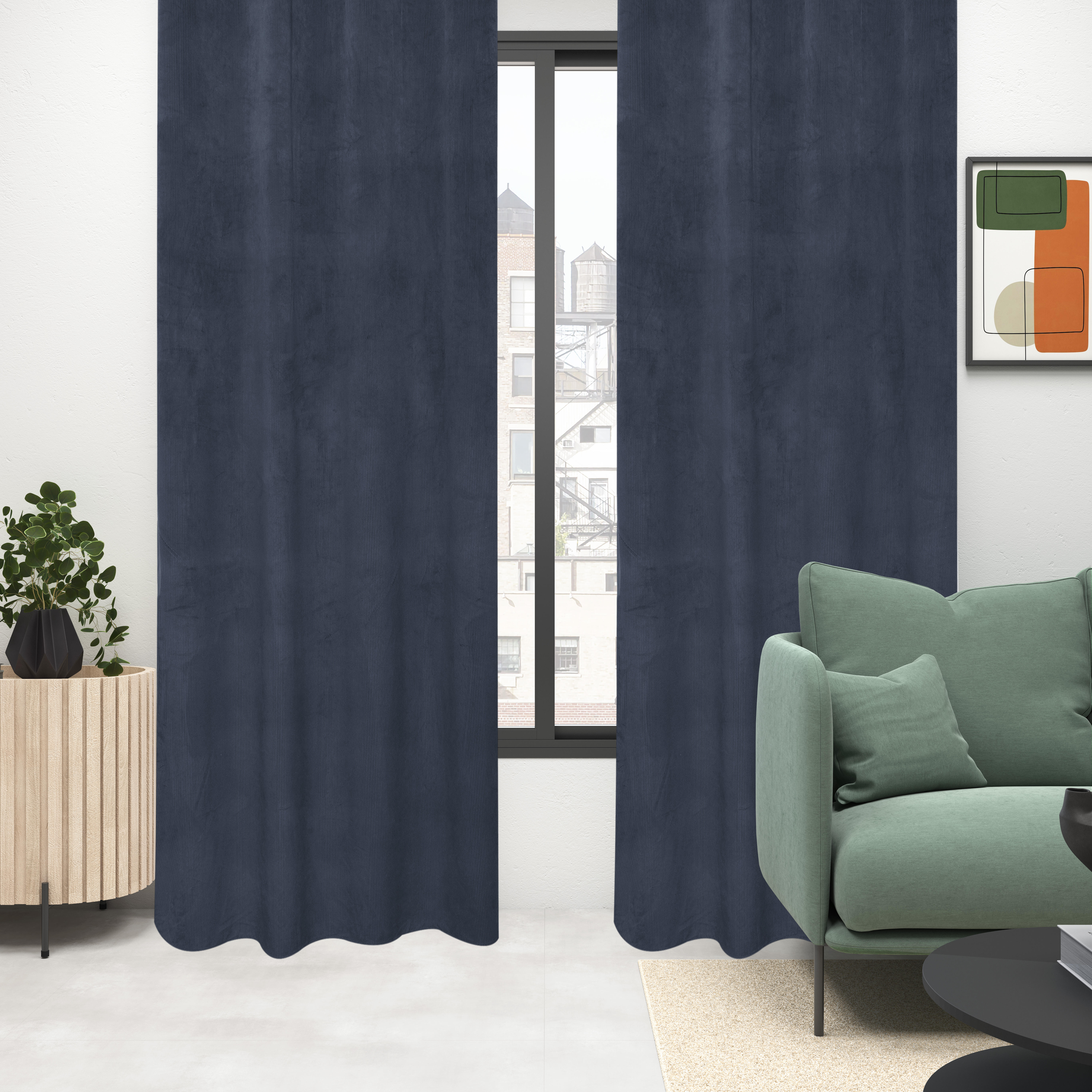 Zasłona Enaelle Balsa granatowa 200 x 280 cm na taśmie Inspire - 6