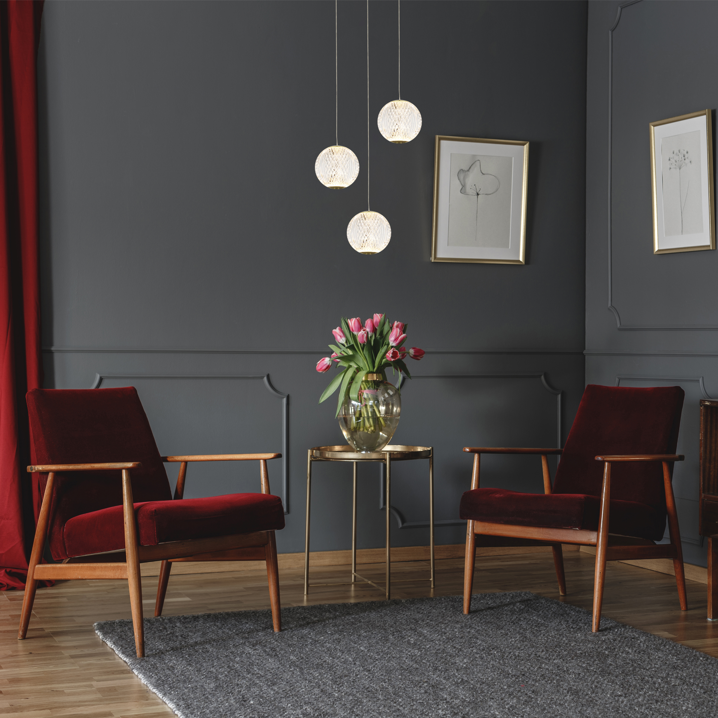 Lampa wisząca Rosario złota 1400 lm 3 x LED Italux - 2