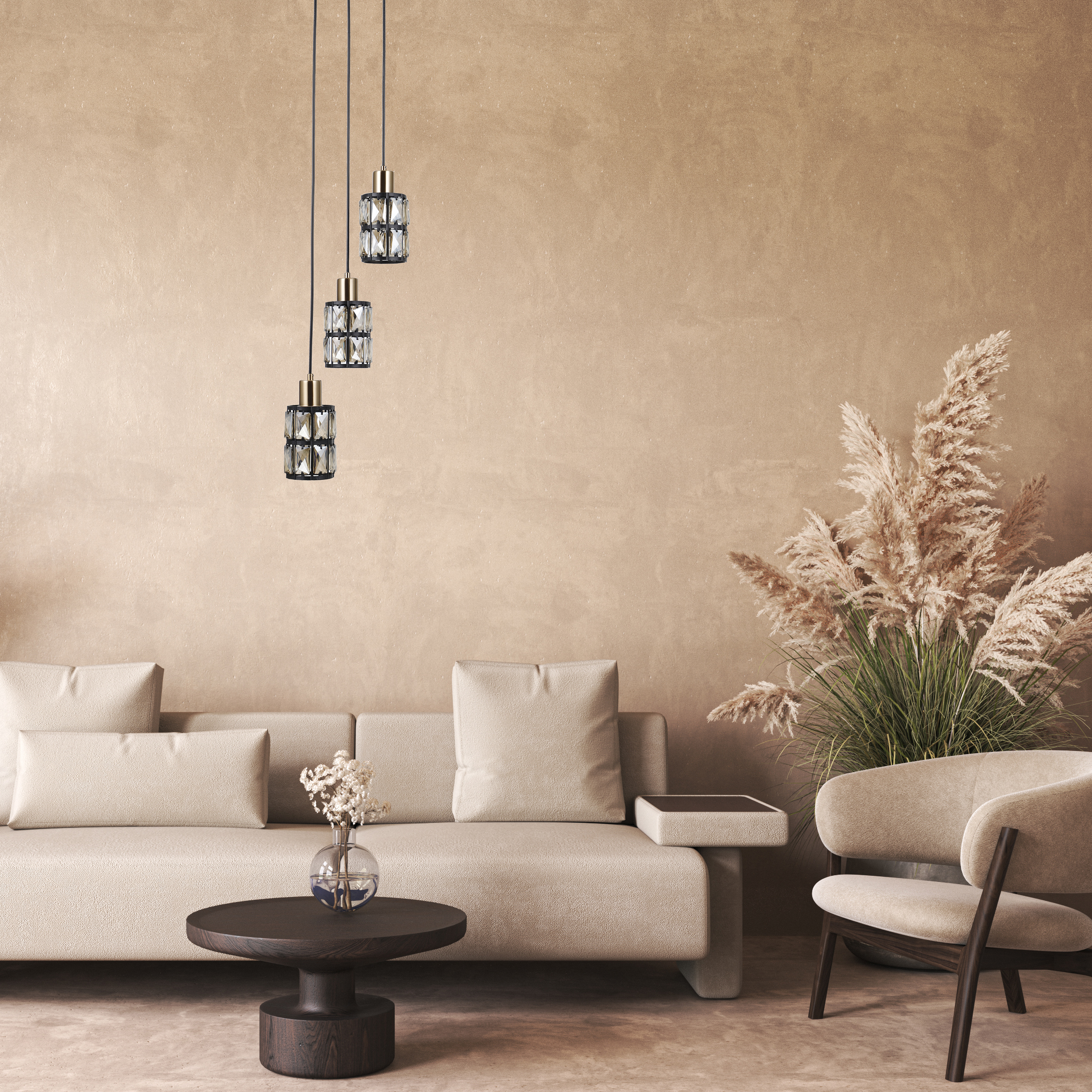 Lampa wisząca Menfi czarno-złota 3 x E27 Italux - 3