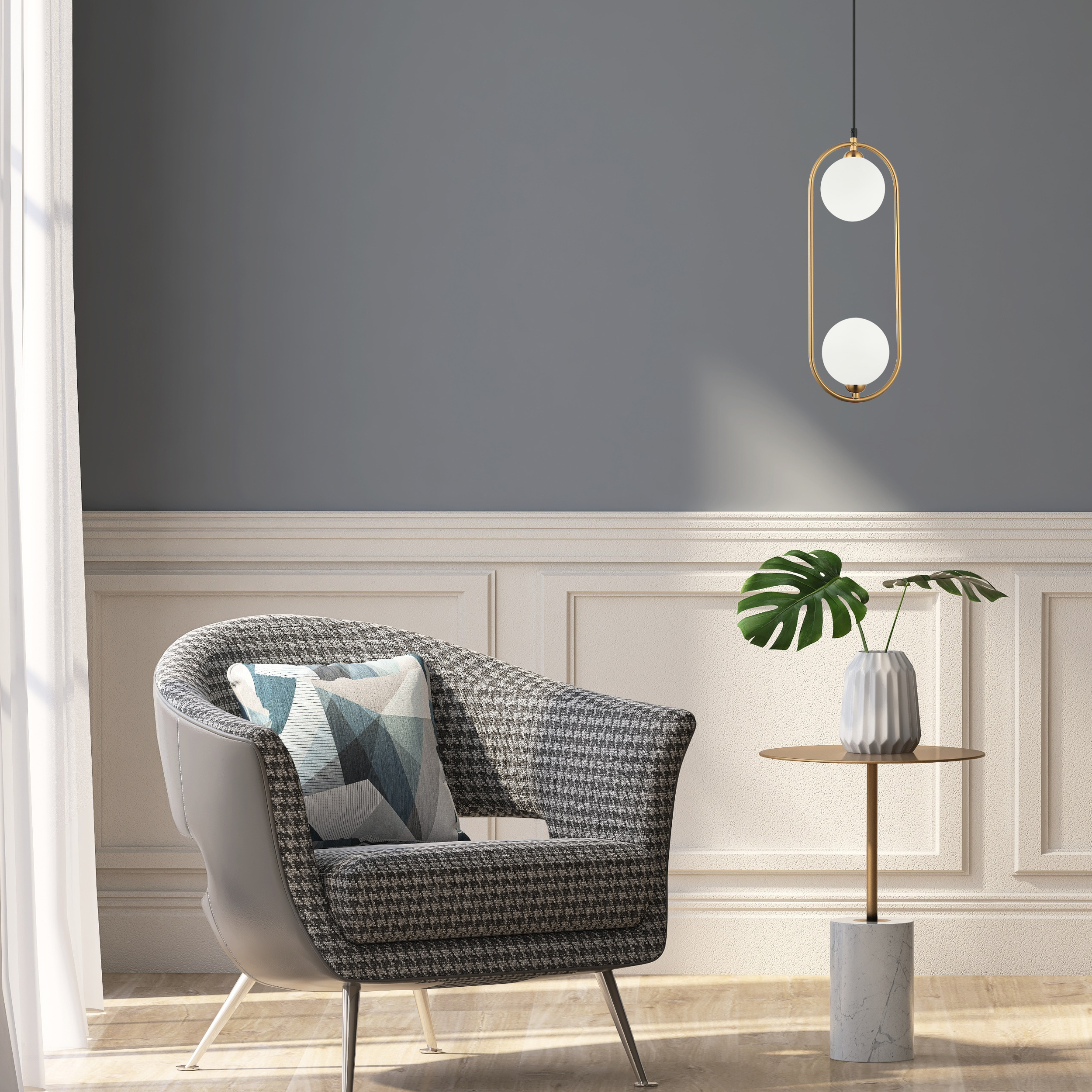 Lampa wisząca Lupus złota 2 x G9 Italux - 3