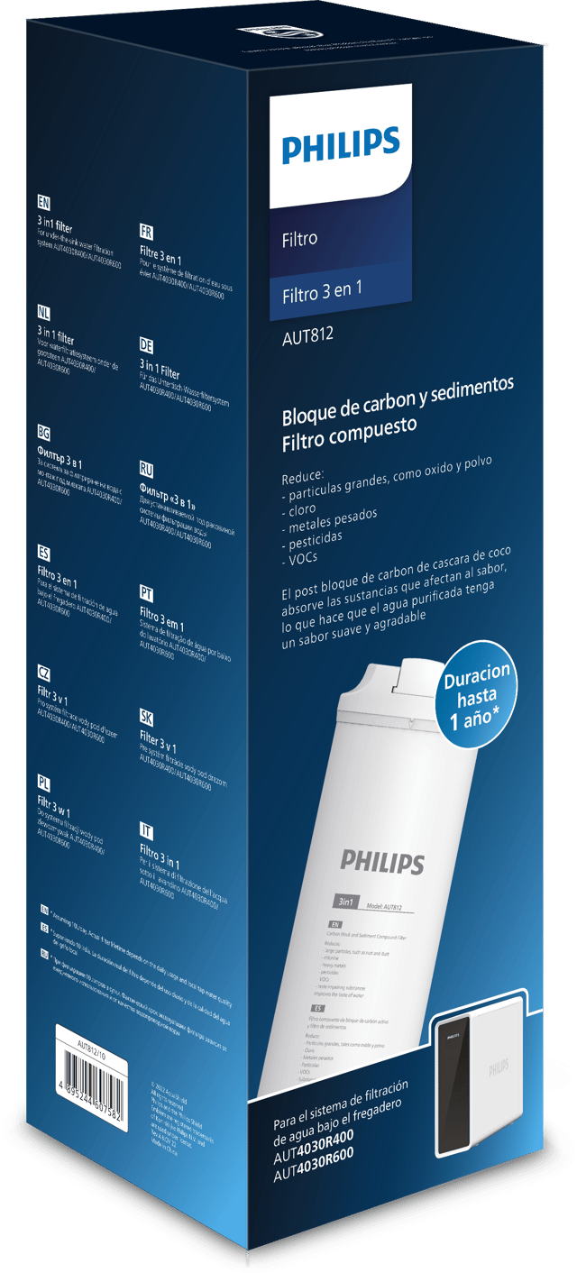 Fitro recambio PP + CP+ Post Carbón para PHILIPS AUT4030R400