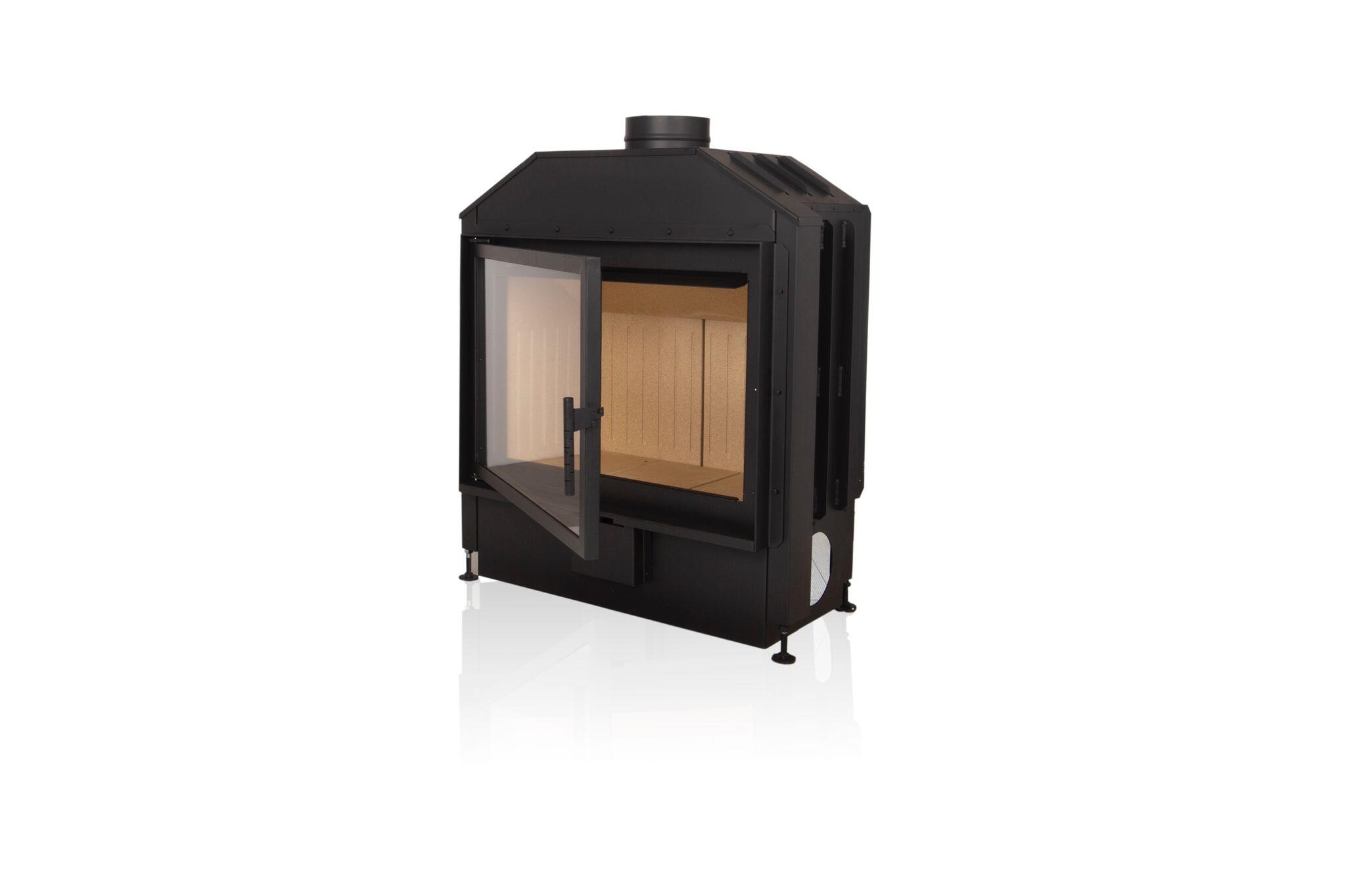 Hogar de leña caminetti flat 80 pta lateral 9 kw