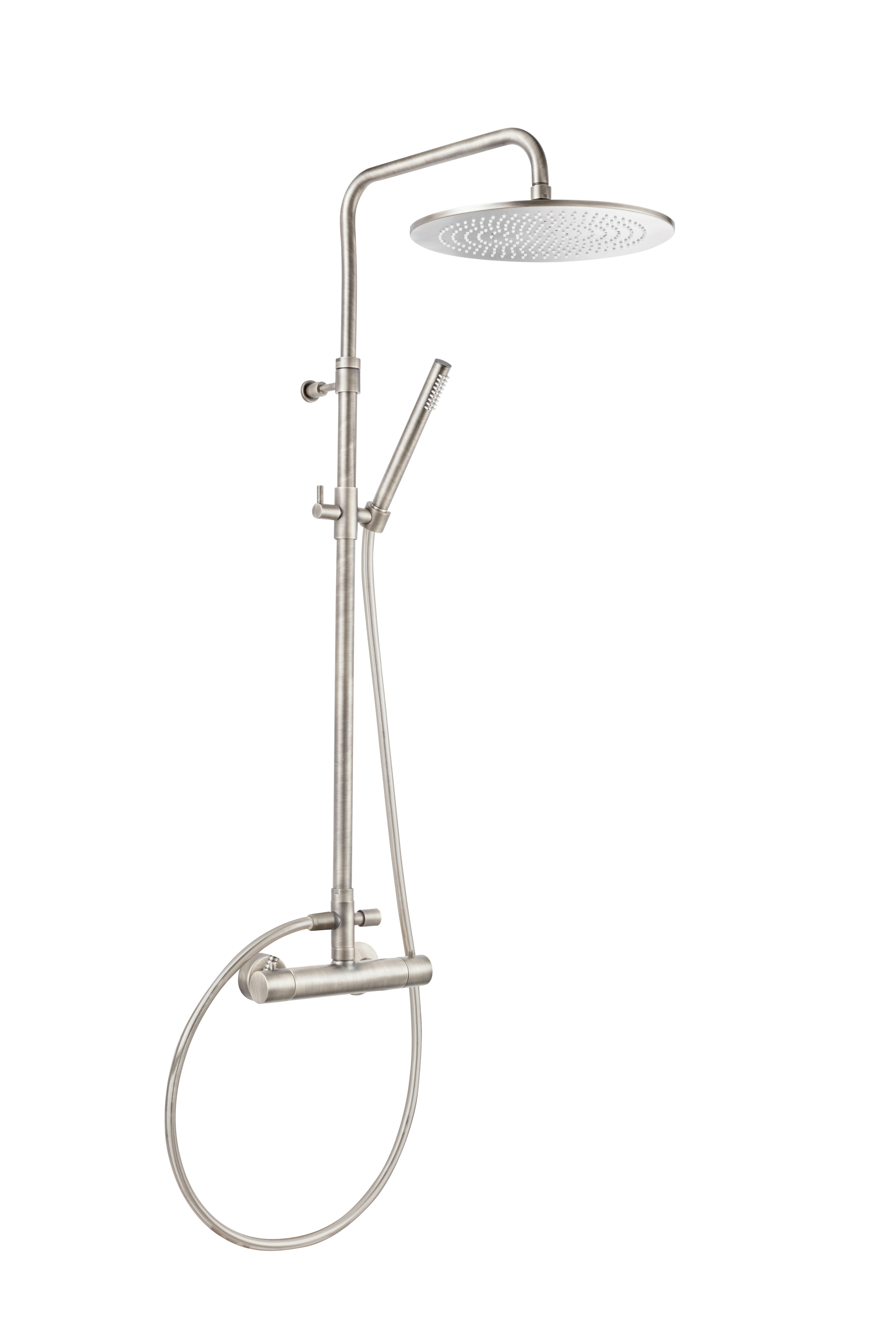 Columna de ducha termostática maier look níquel mate