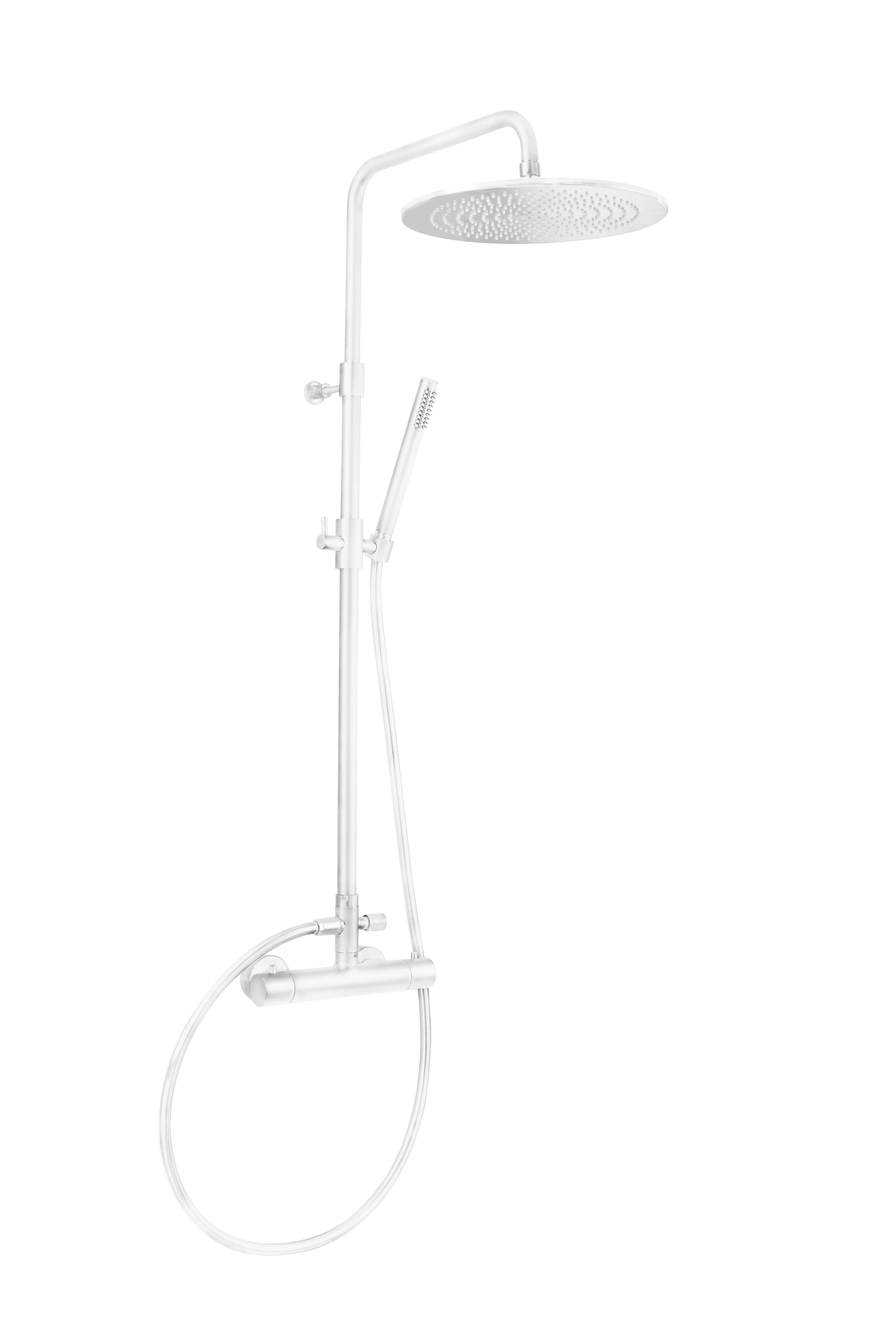 Columna de ducha termostática maier look blanco mate