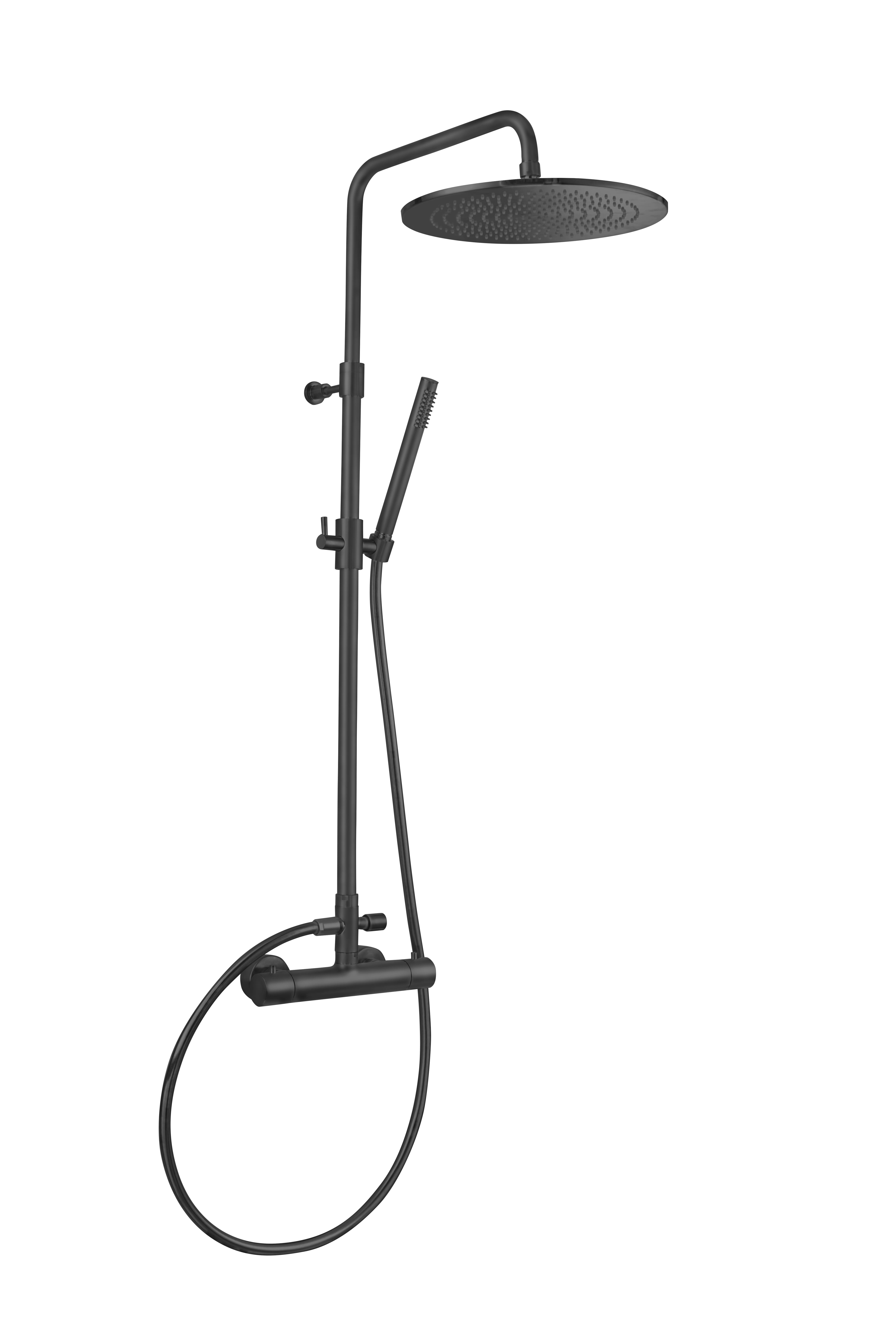 Columna de ducha termostática maier look negro mate