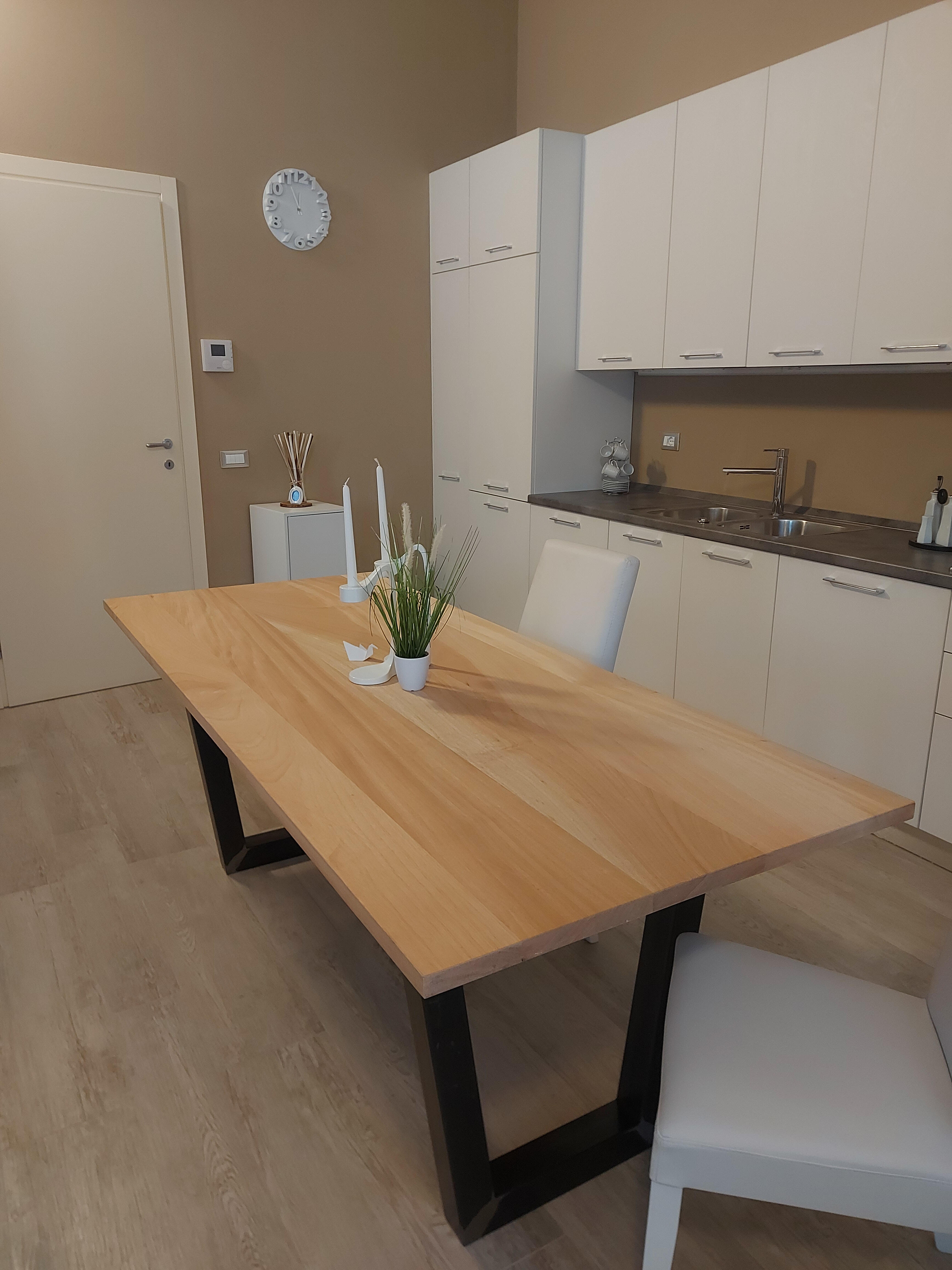 Tavola lamellare in legno di okumé, L 90 x 200 cm x Sp 30 mm - 3