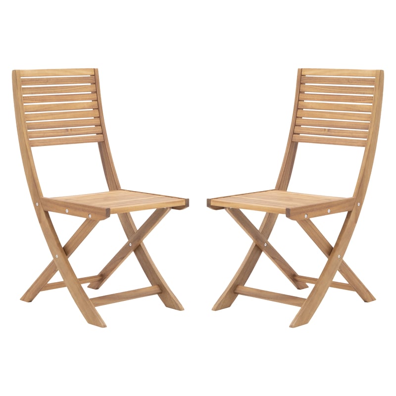 Krzesło ogrodowe Solaris II 2 szt. brązowe drewniane Naterial