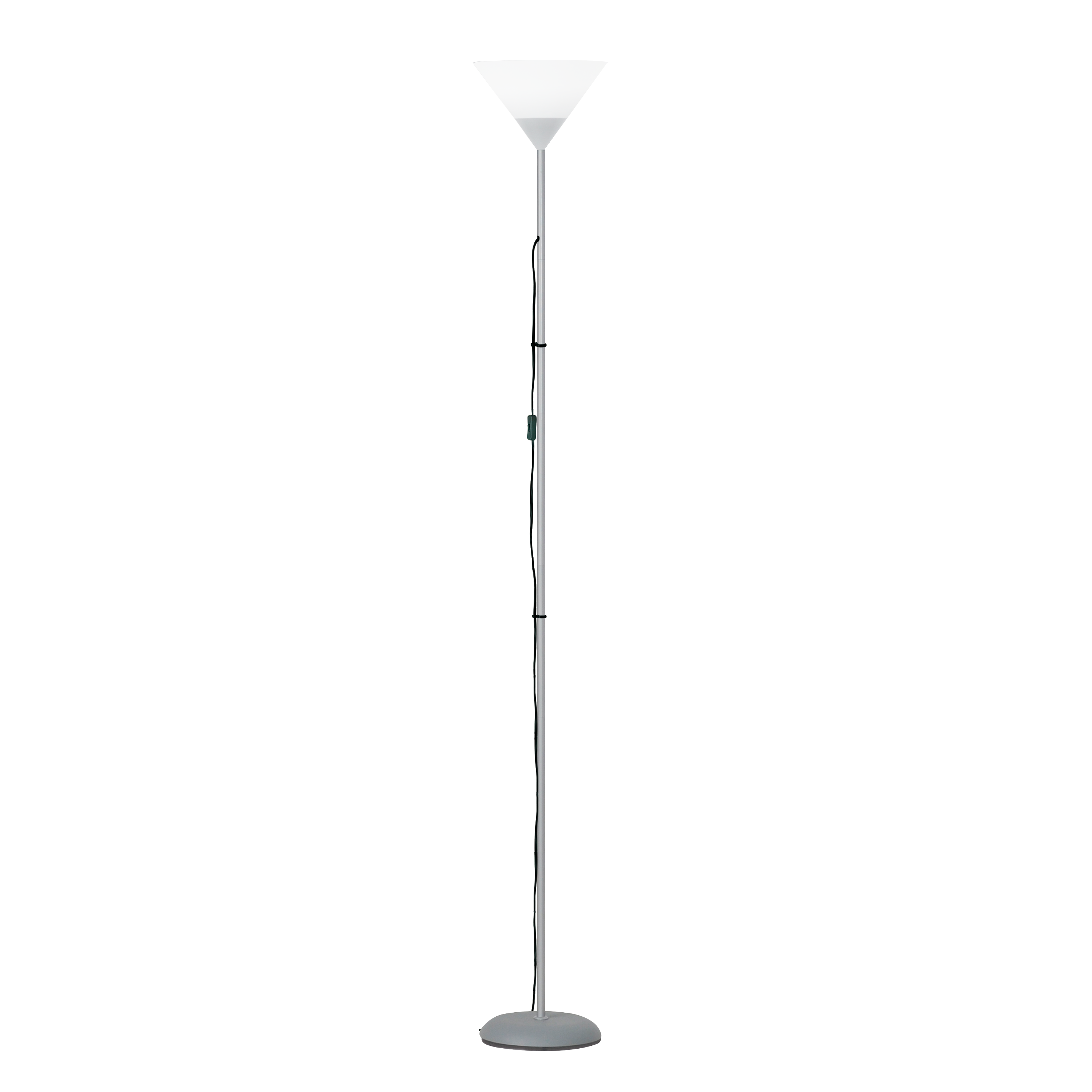 Lámpara de pie basic e27 plata 177 cm de alto