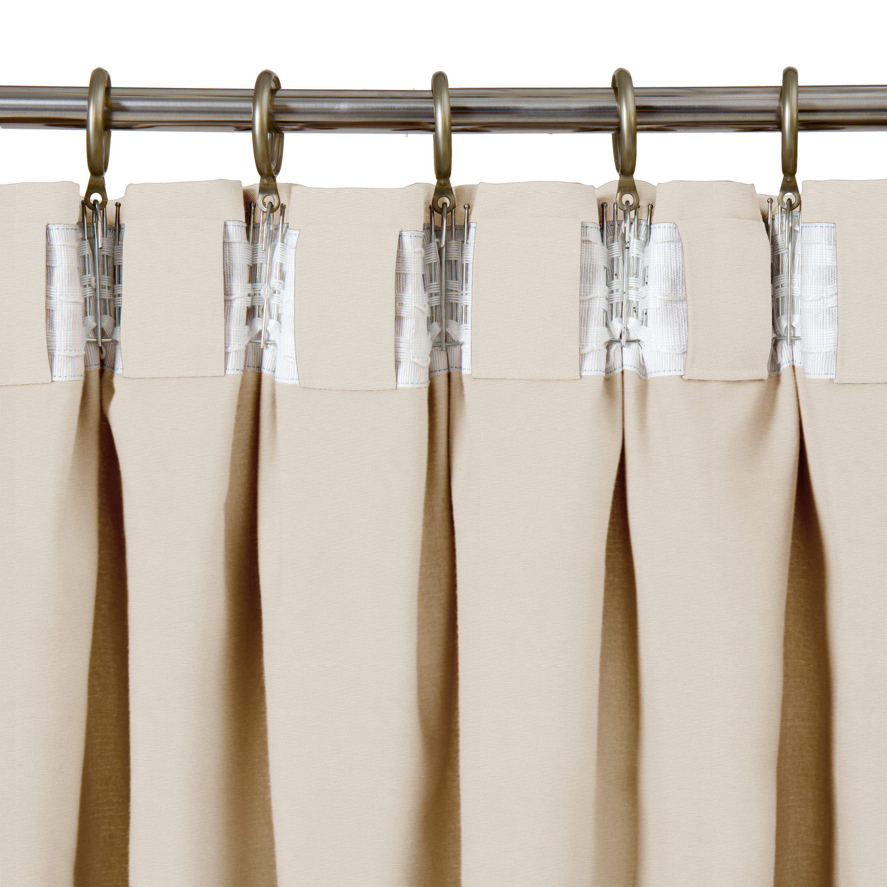 Cortina cinta fruncida Pharell algodón liso beige trench INSPIRE de 140x280cm. Cinta termopegada - 6