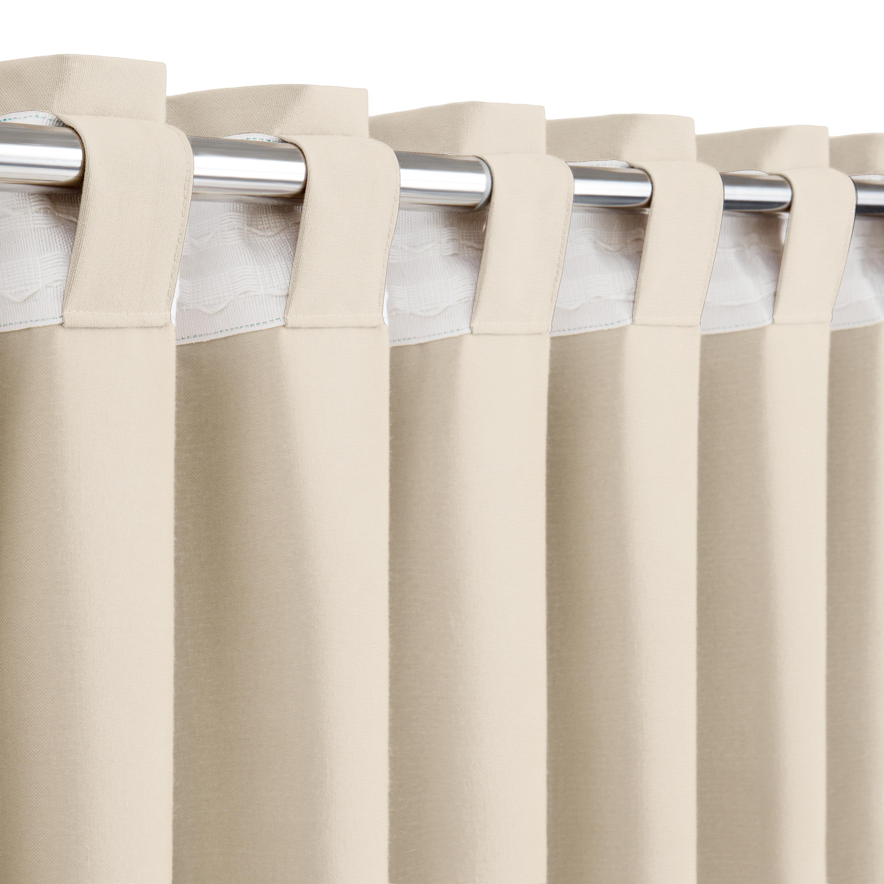 Cortina cinta fruncida Pharell algodón liso beige trench INSPIRE de 140x280cm. Cinta termopegada - 5