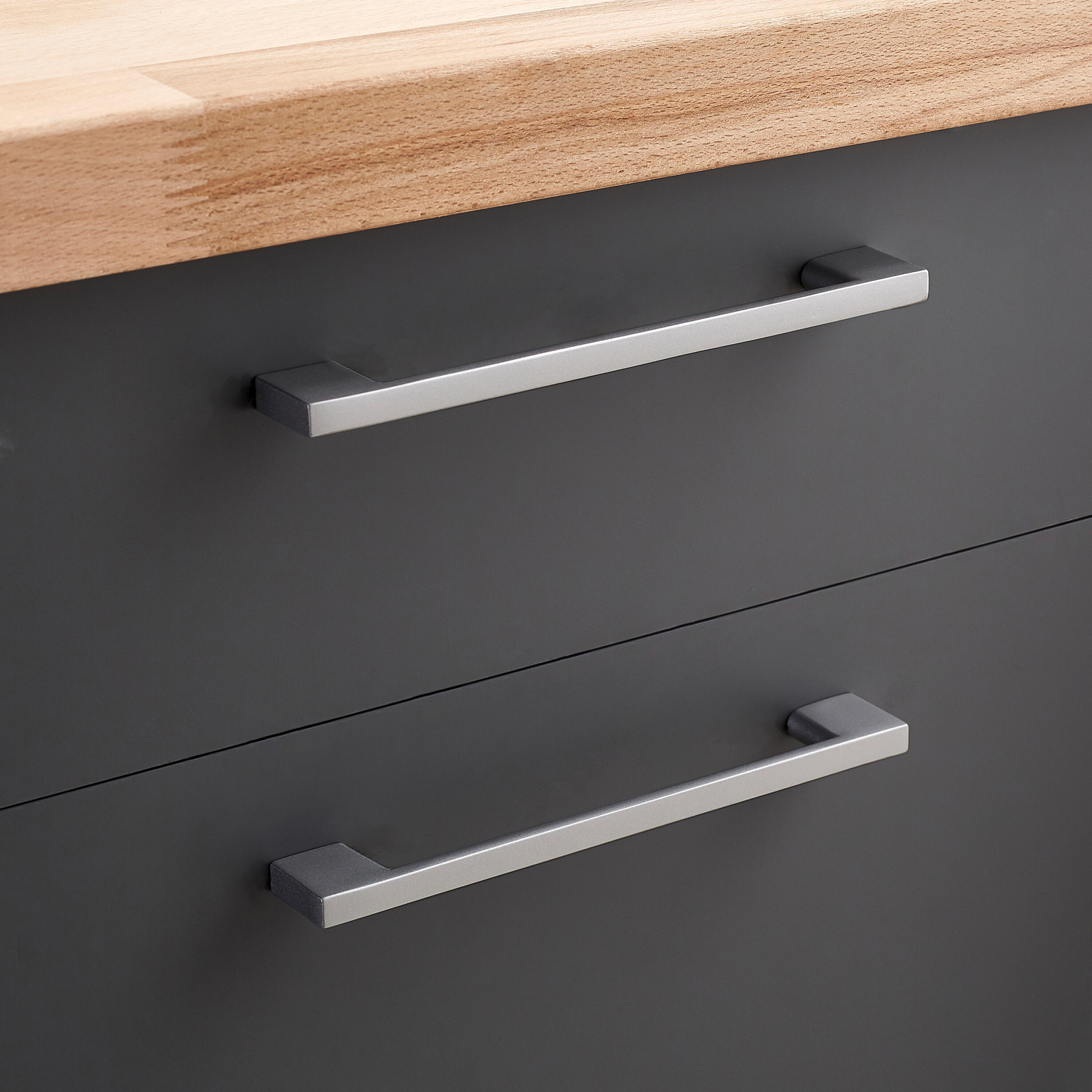Maniglia per mobili INSPIRE Poros in alluminio argento verniciato opaco interasse 160 mm, 4 pezzi - 4