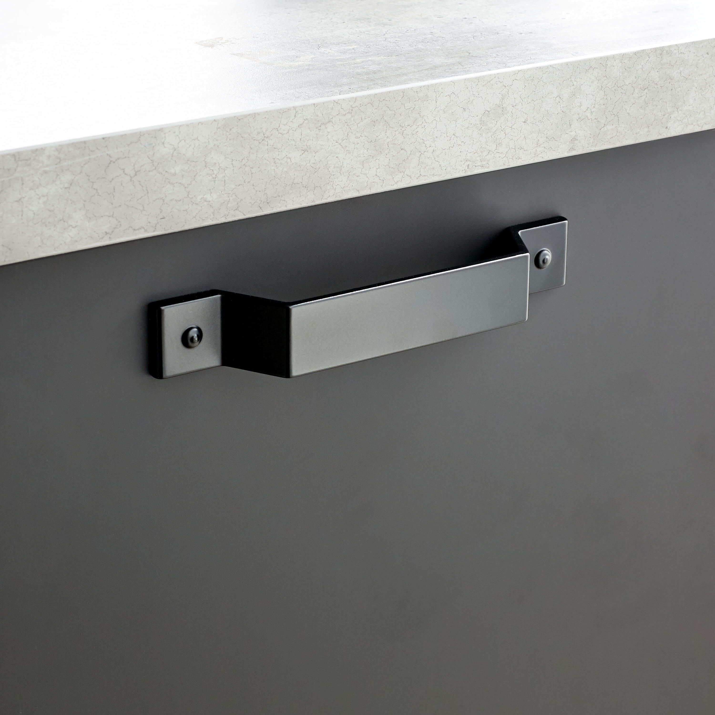 2 poignées de meuble Leros, zamak noir verni, entraxe 160 mm - 4