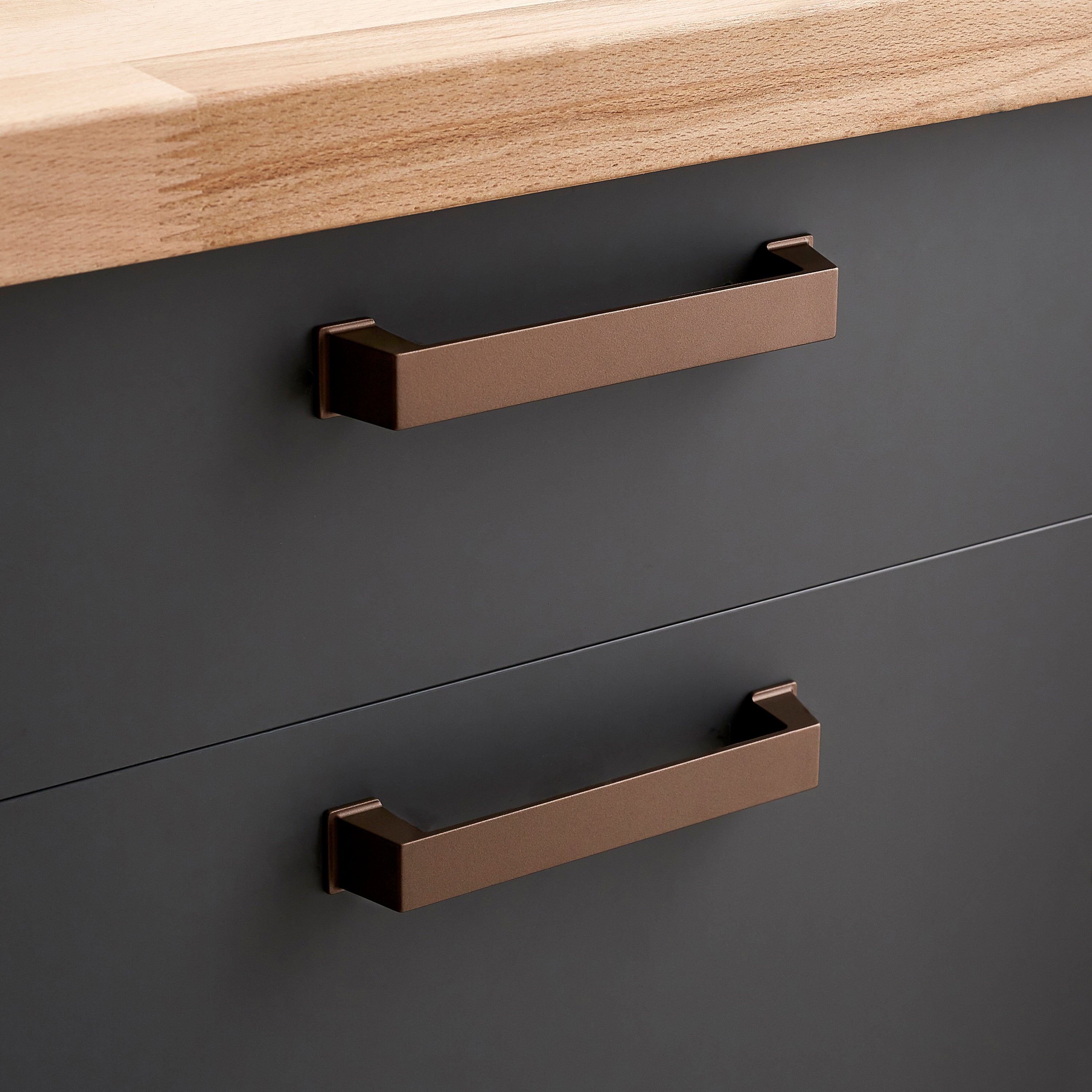 Lot de 2 poignées de meuble INSPIRE Nimos Nimos brun l.152 x H.24 mm - 2