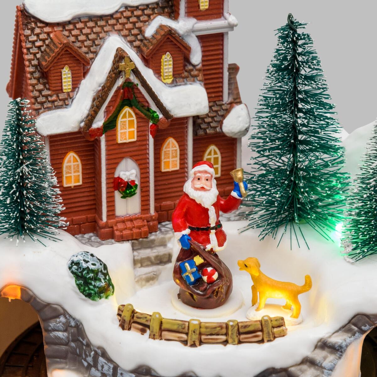 Villaggio di Natale Babbo e cane H 21.5 cm - 3