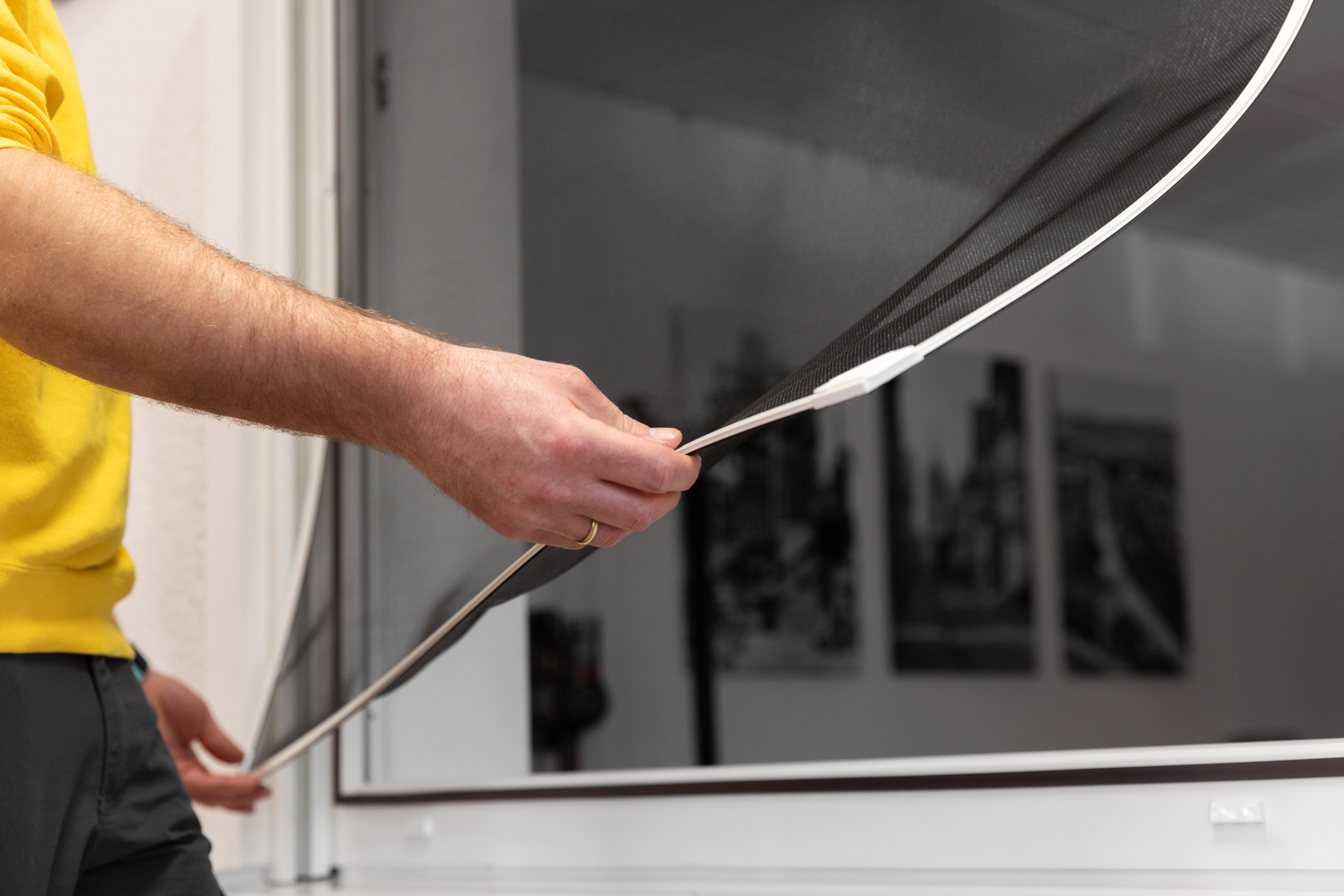 Mosquitera fija 120x120cm flexible magnética de pvc blanco recortable para ventana tela fibra de vidrio negra - 10