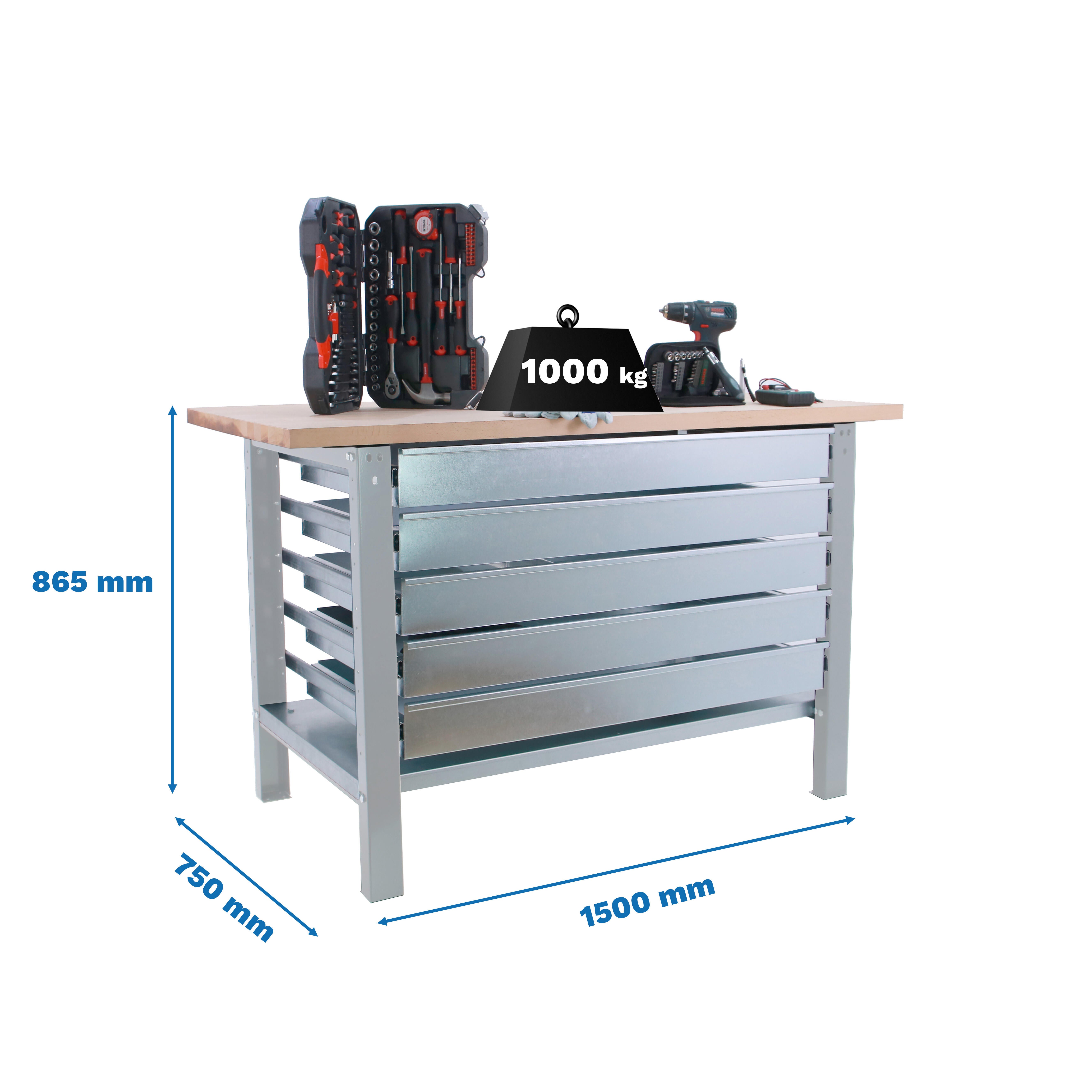 Banco simonwork bt6l pro 5box 1500 gris /ha