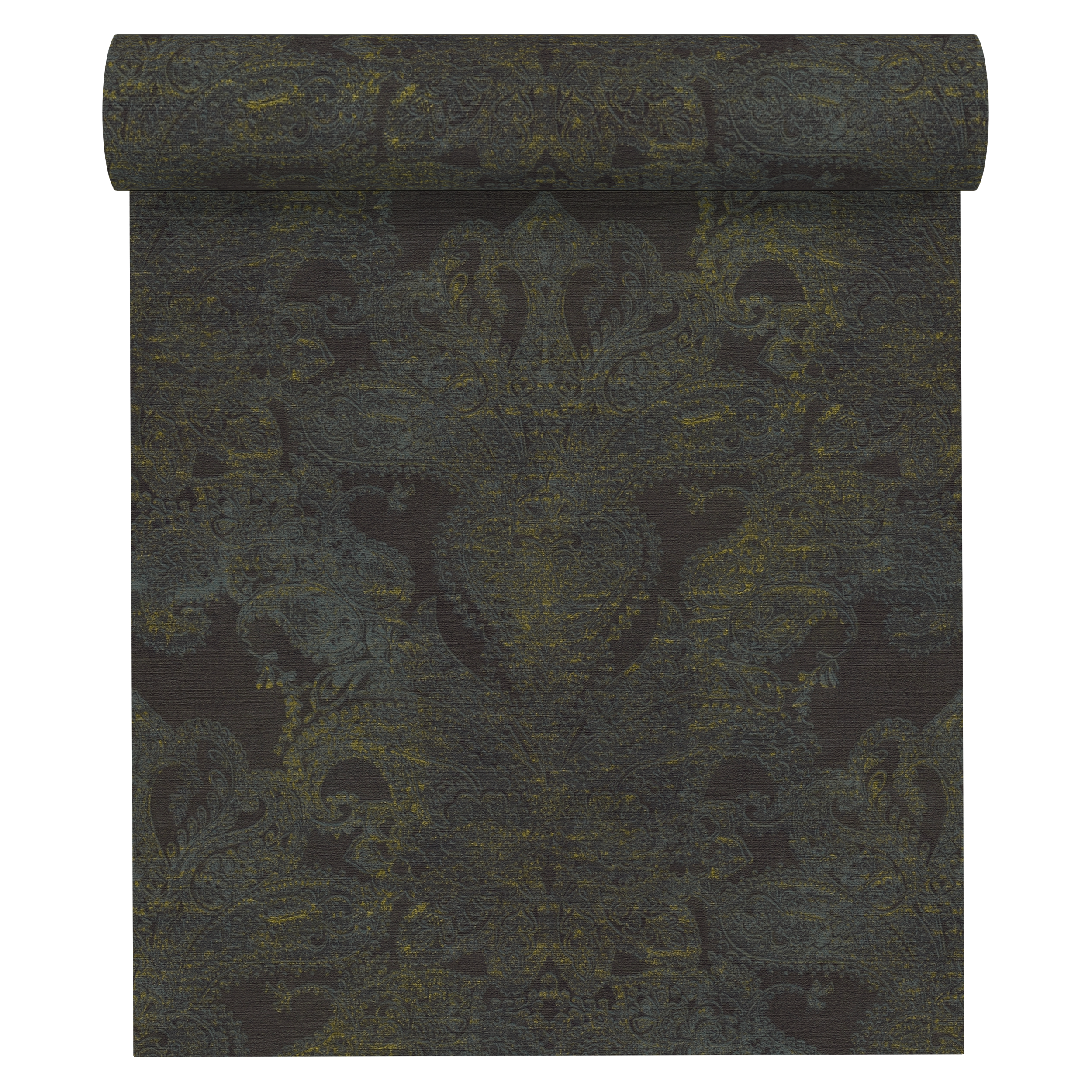 Tapeta Ornament Metropolitan Stories 391195 czarno-zółty winylowa na flizelinie