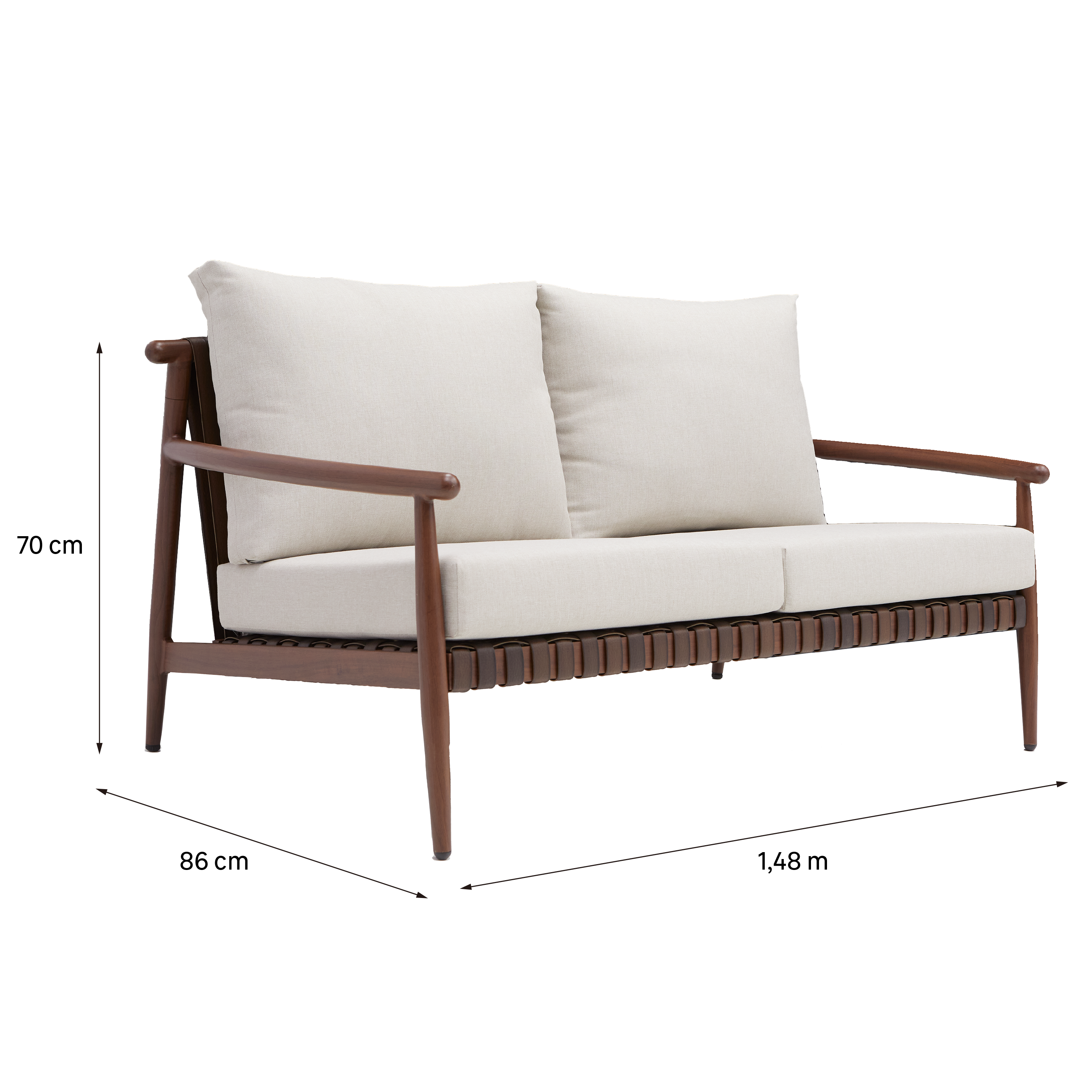 Canapé 2 personnes en aluminium Retro NATERIAL - 5