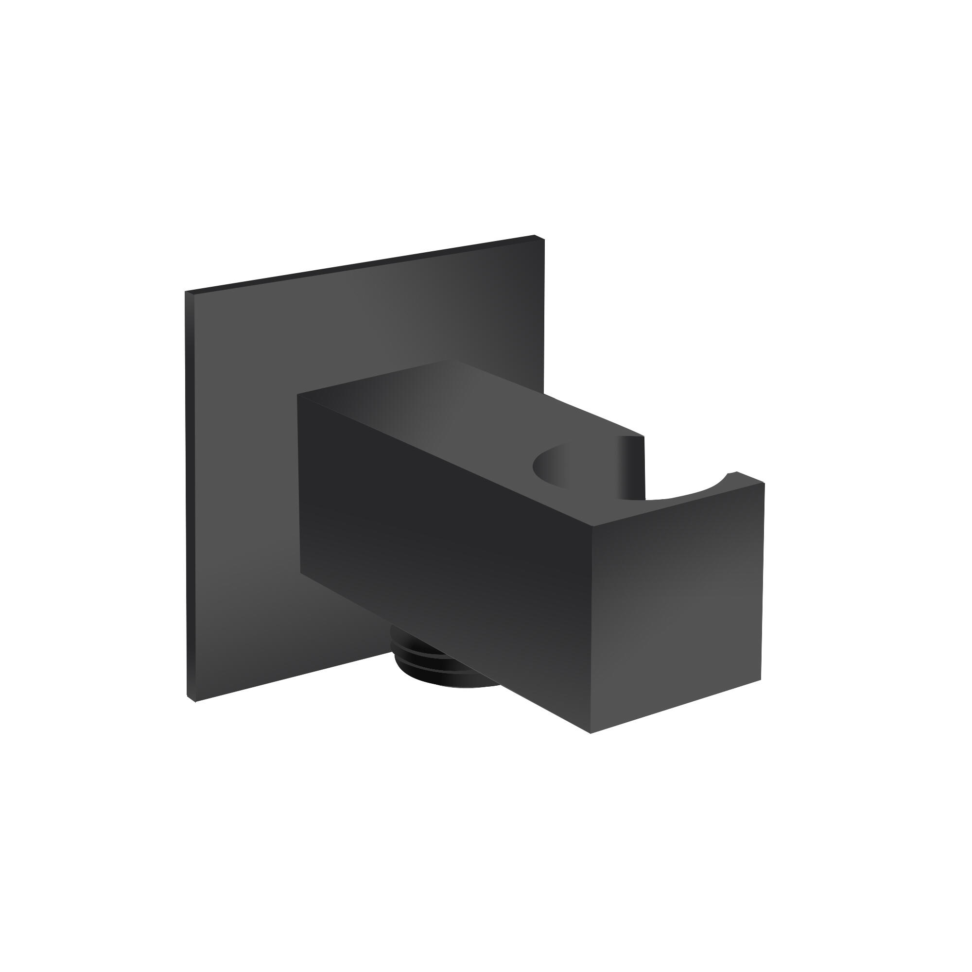 Toma de agua cuadrada con soporte maier negro mate