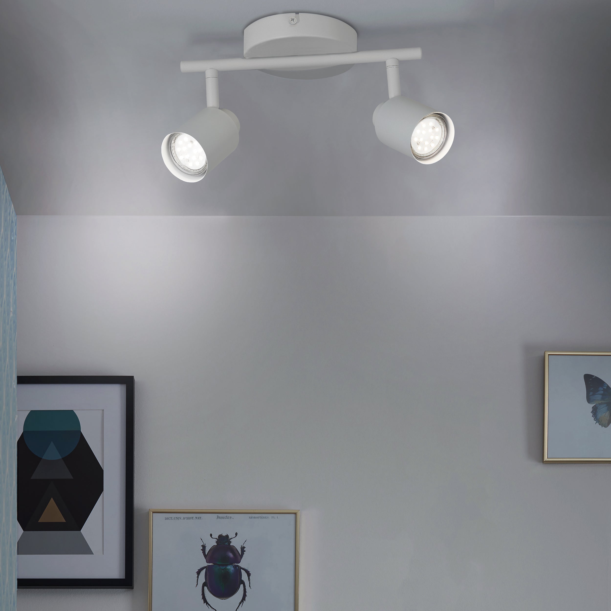 Foco decorativo INSPIRE TEKLA 2 LÂMPADAS GU10X2 METAL BRANCO - 7