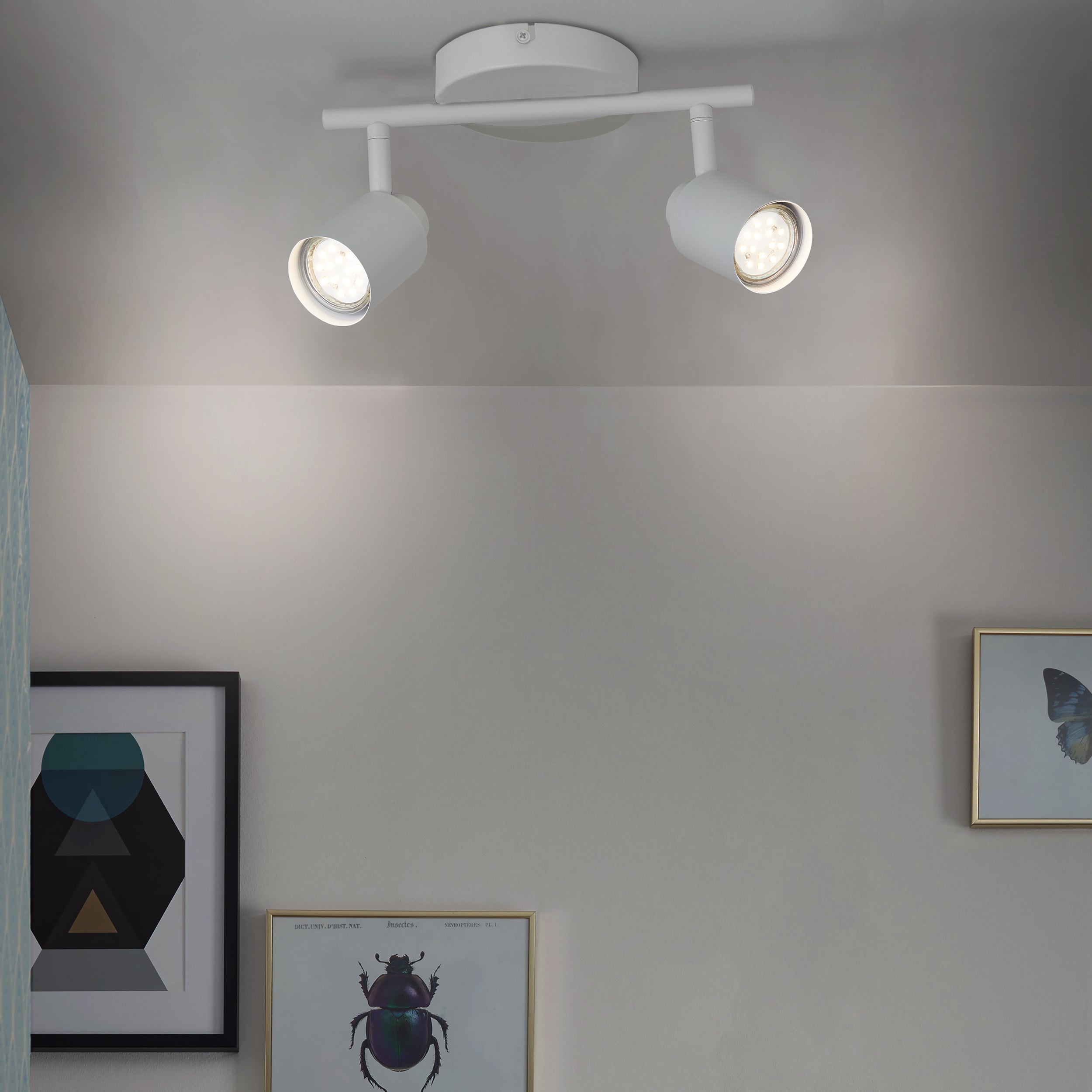 Foco decorativo INSPIRE TEKLA 2 LÂMPADAS GU10X2 METAL BRANCO - 3