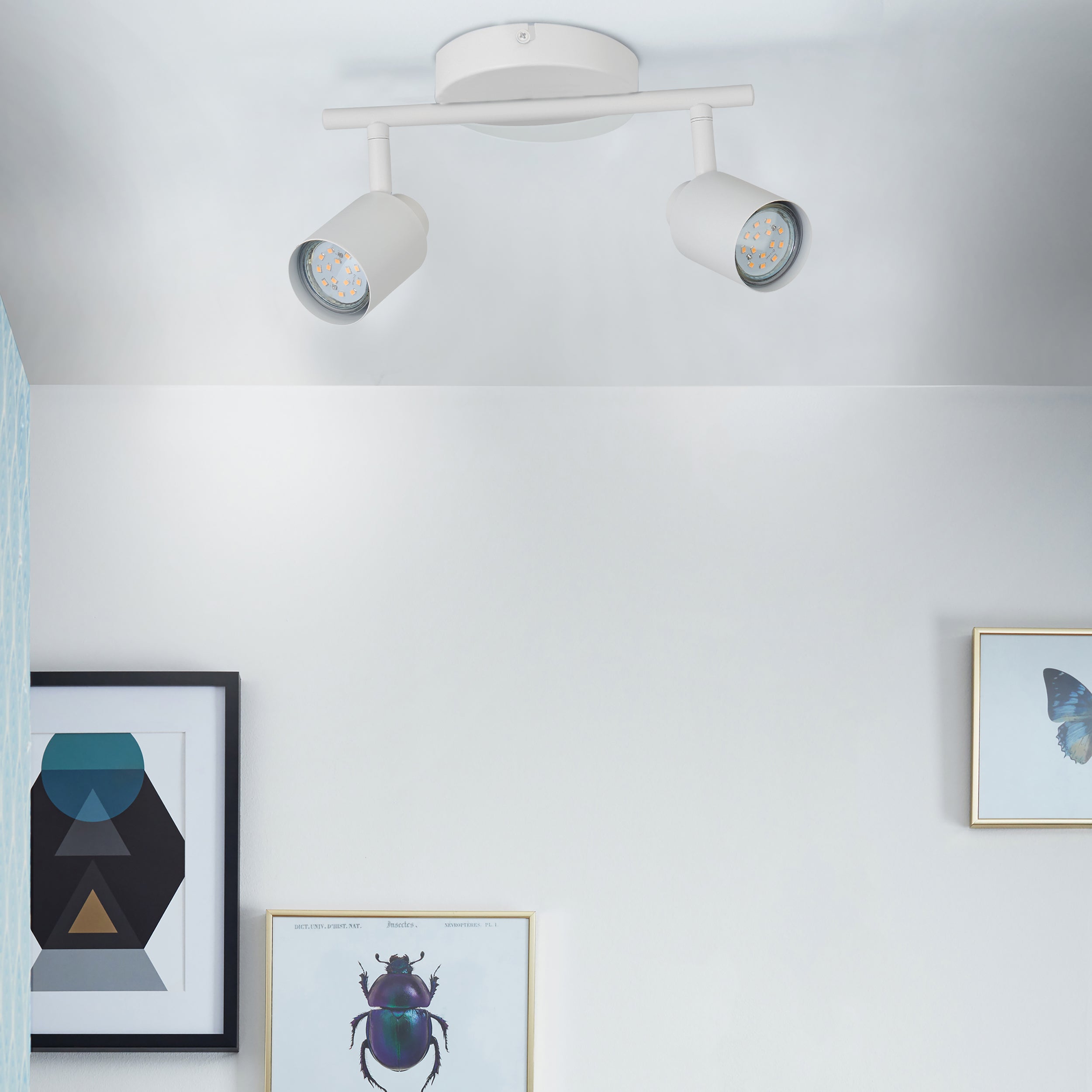 Foco decorativo INSPIRE TEKLA 2 LÂMPADAS GU10X2 METAL BRANCO - 2