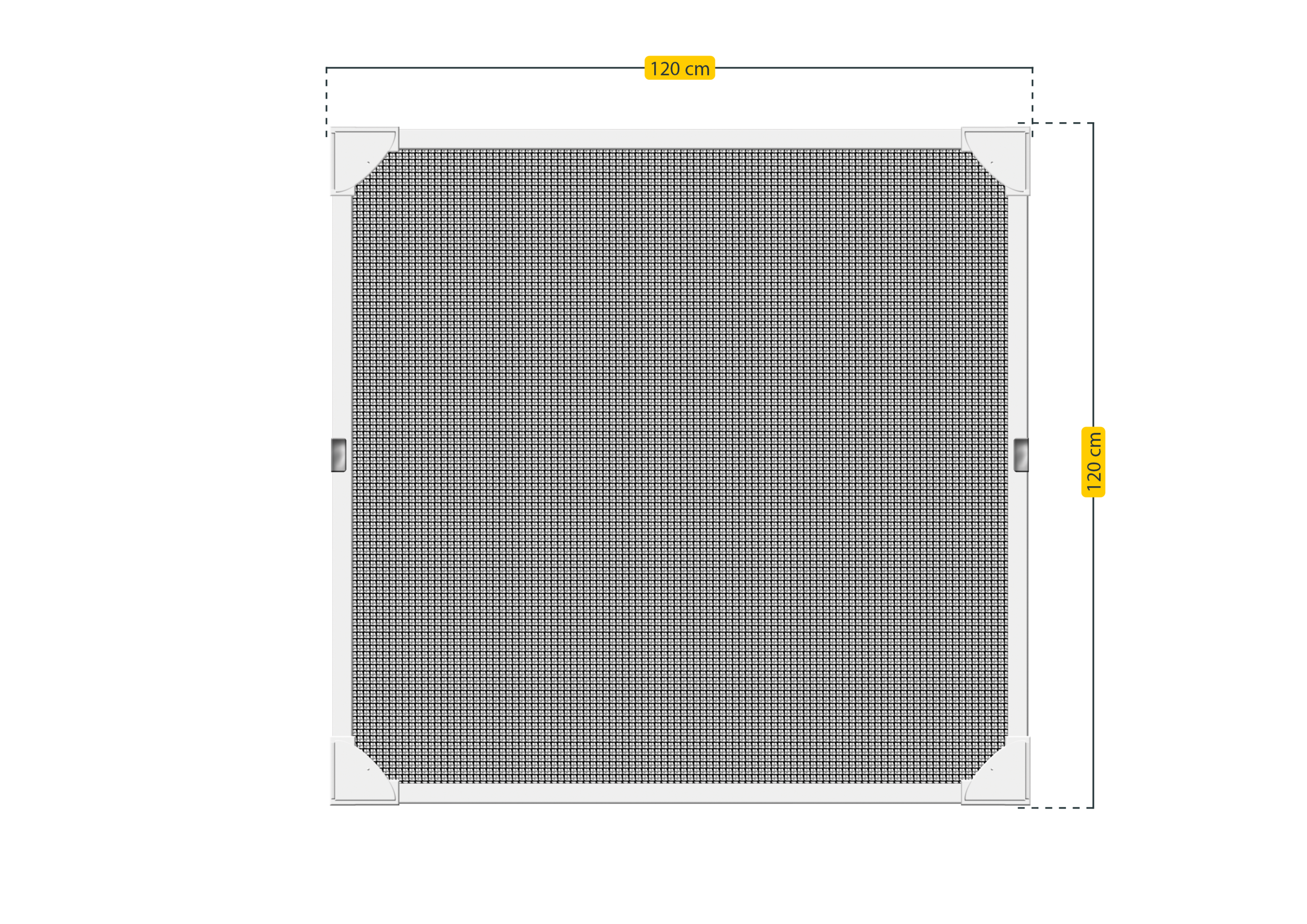 Mosquitera fija 120x120cm flexible magnética de pvc blanco recortable para ventana tela fibra de vidrio negra - 4