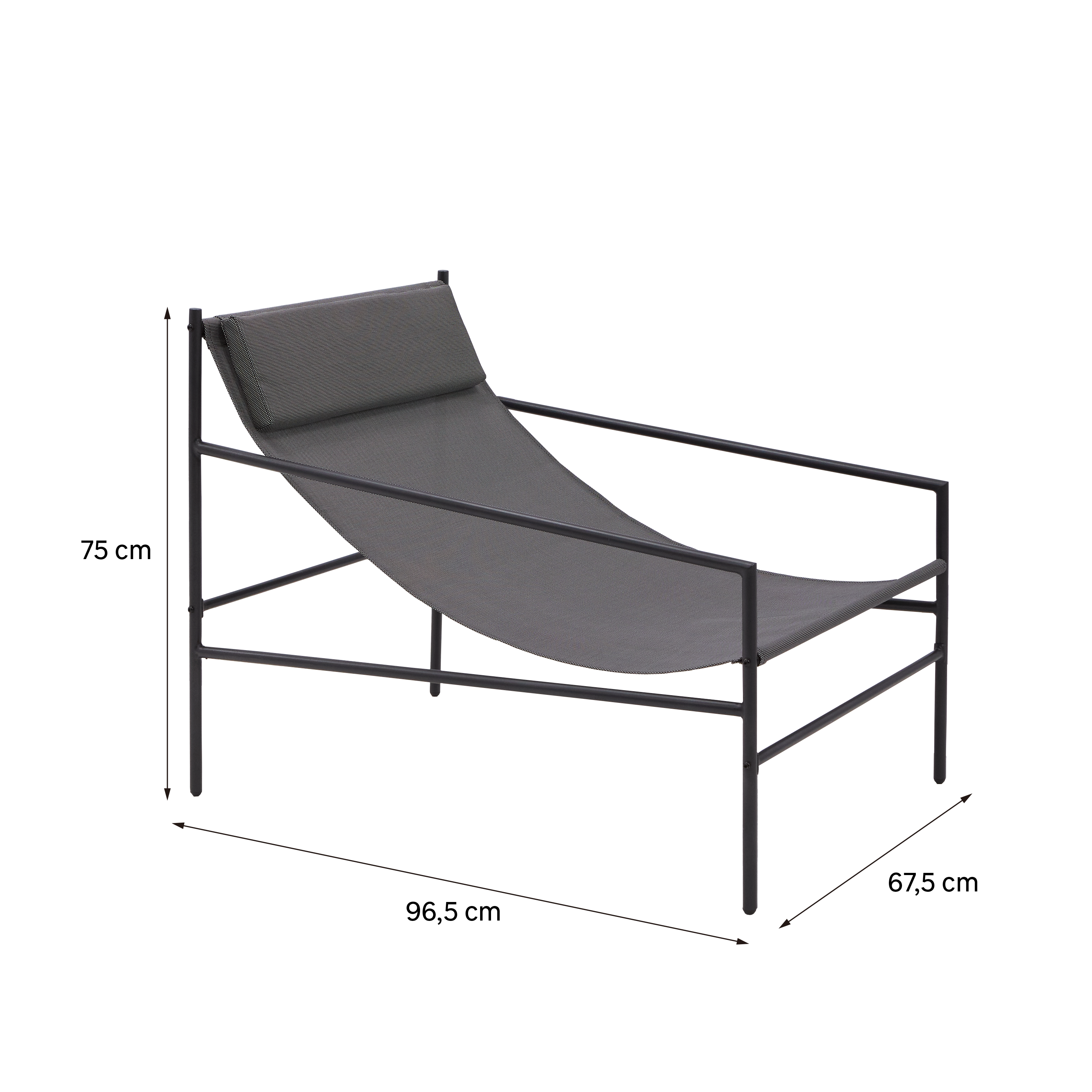 Fauteuil relax en acier et textilène gris Rio NATERIAL - 5