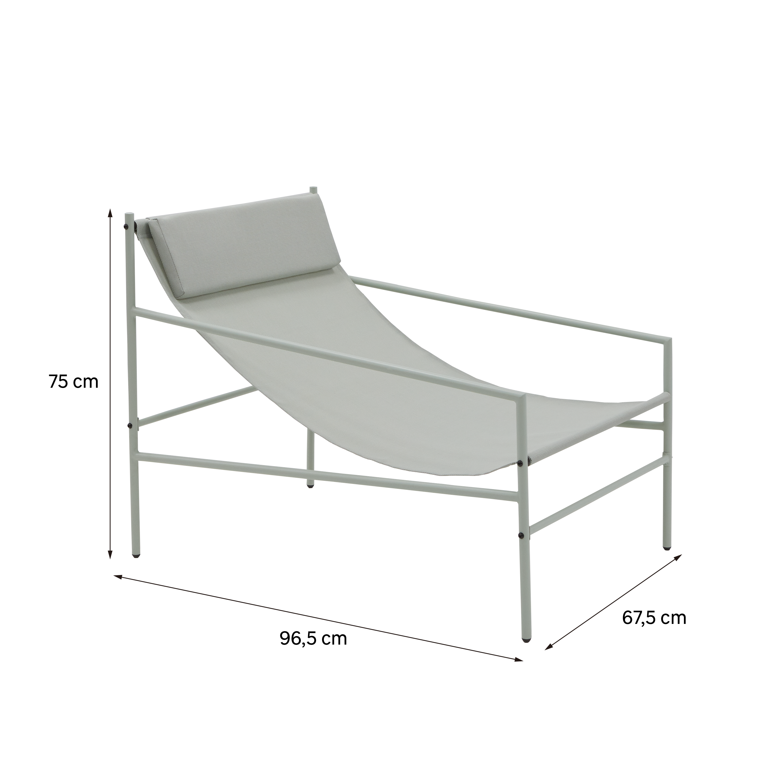 Fauteuil relax en acier et textilène vert Rio NATERIAL - 8