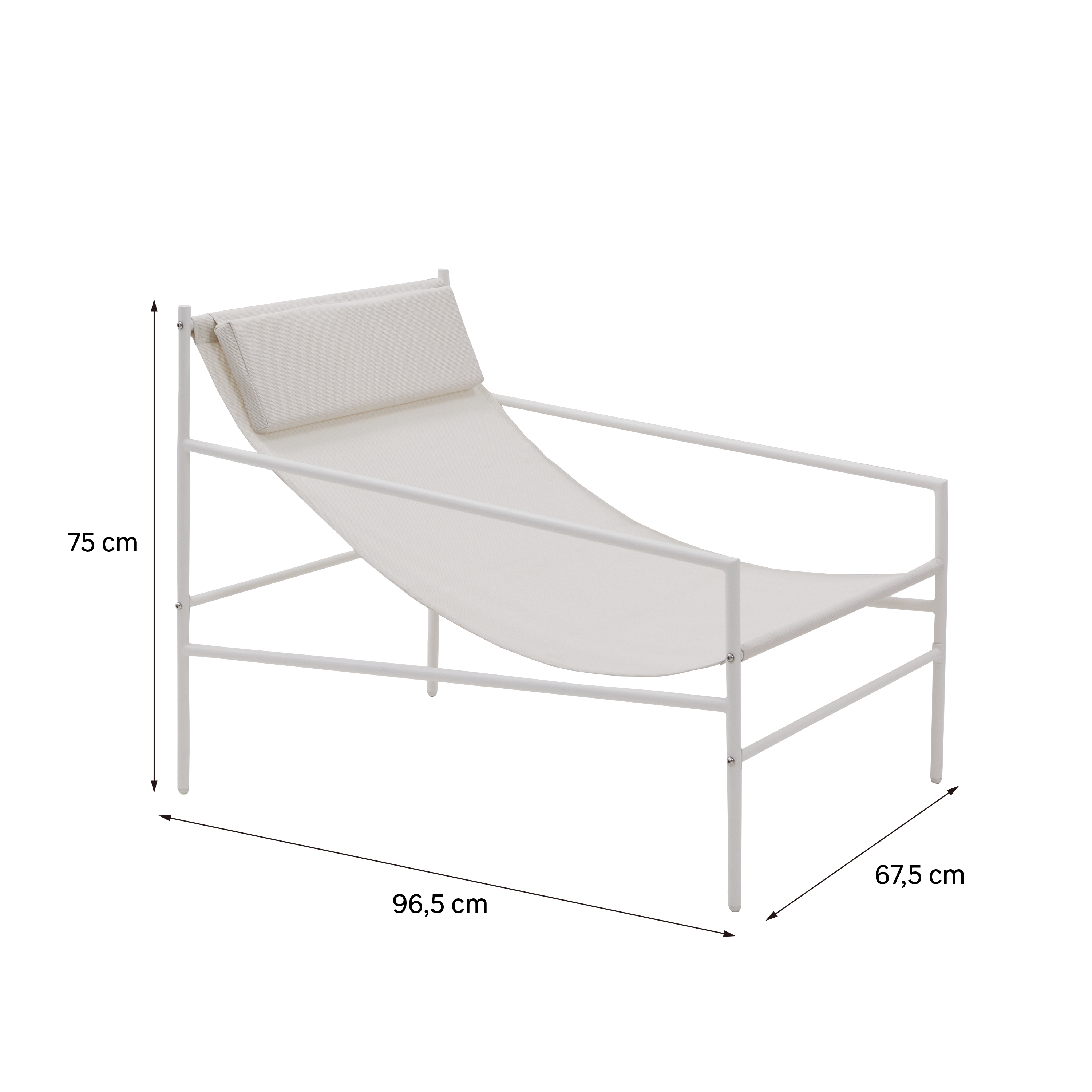 Fauteuil relax en acier et textilène blanc Rio NATERIAL - 7